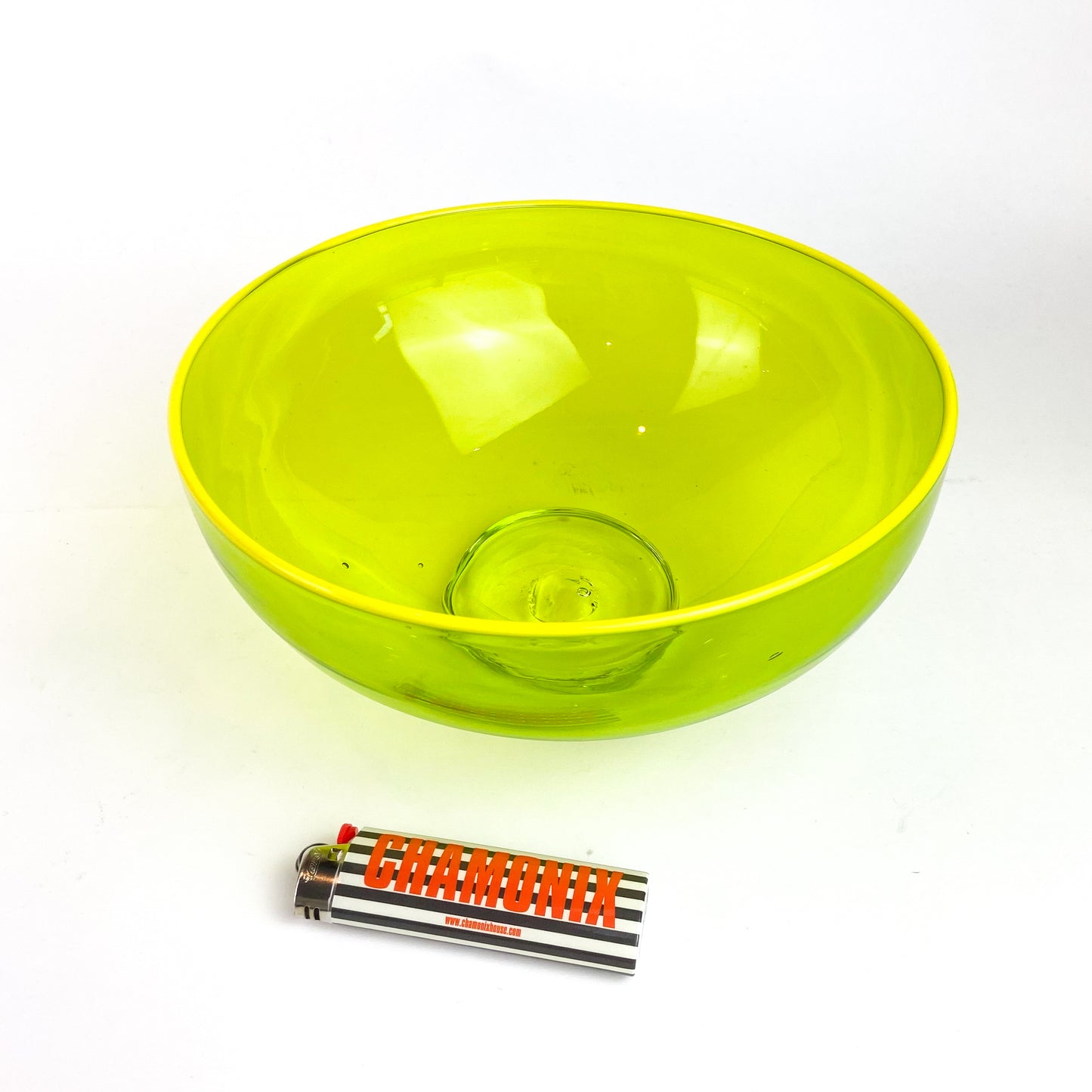 Handblown Lime Studio Art Glass Bowl #O1153