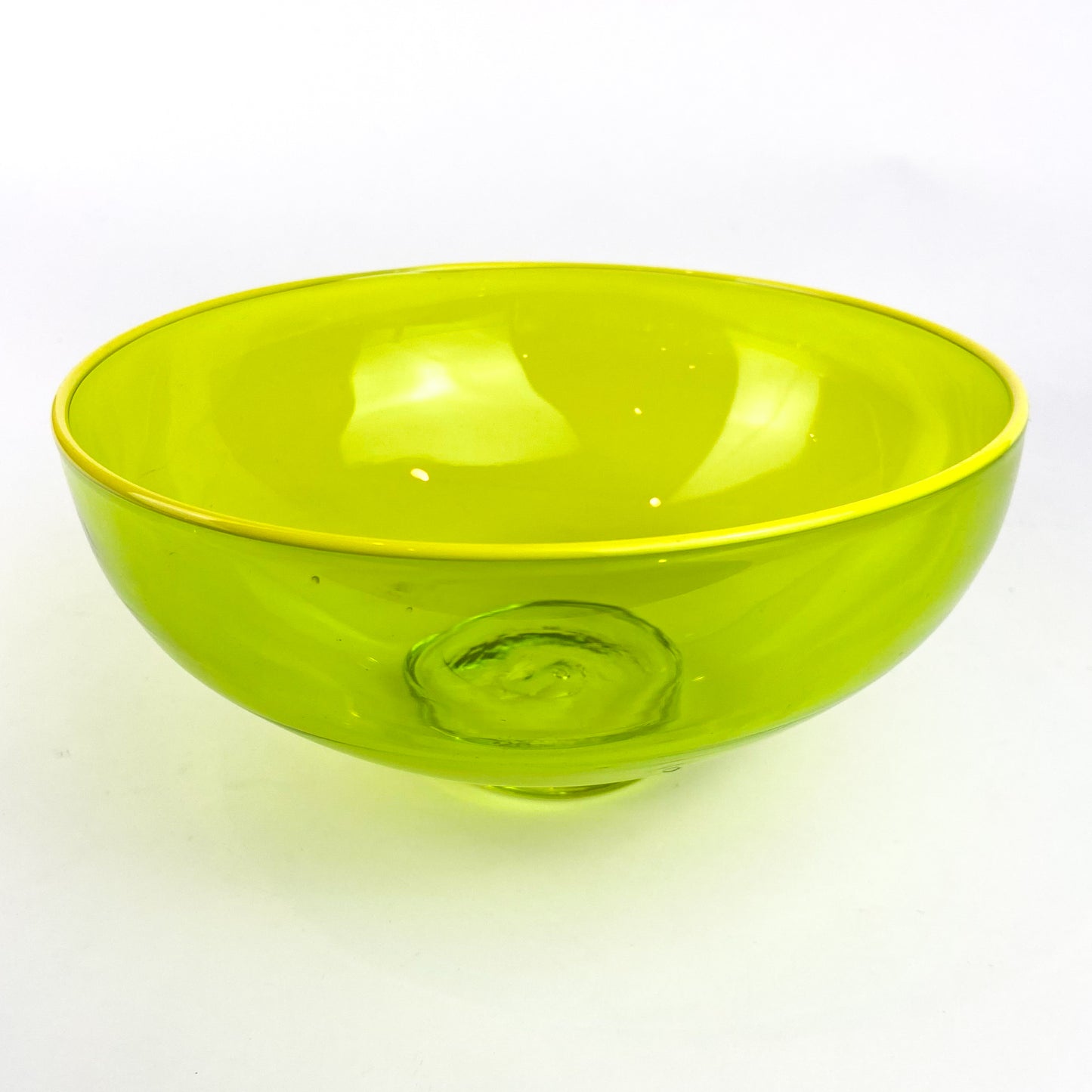 Handblown Lime Studio Art Glass Bowl #O1153