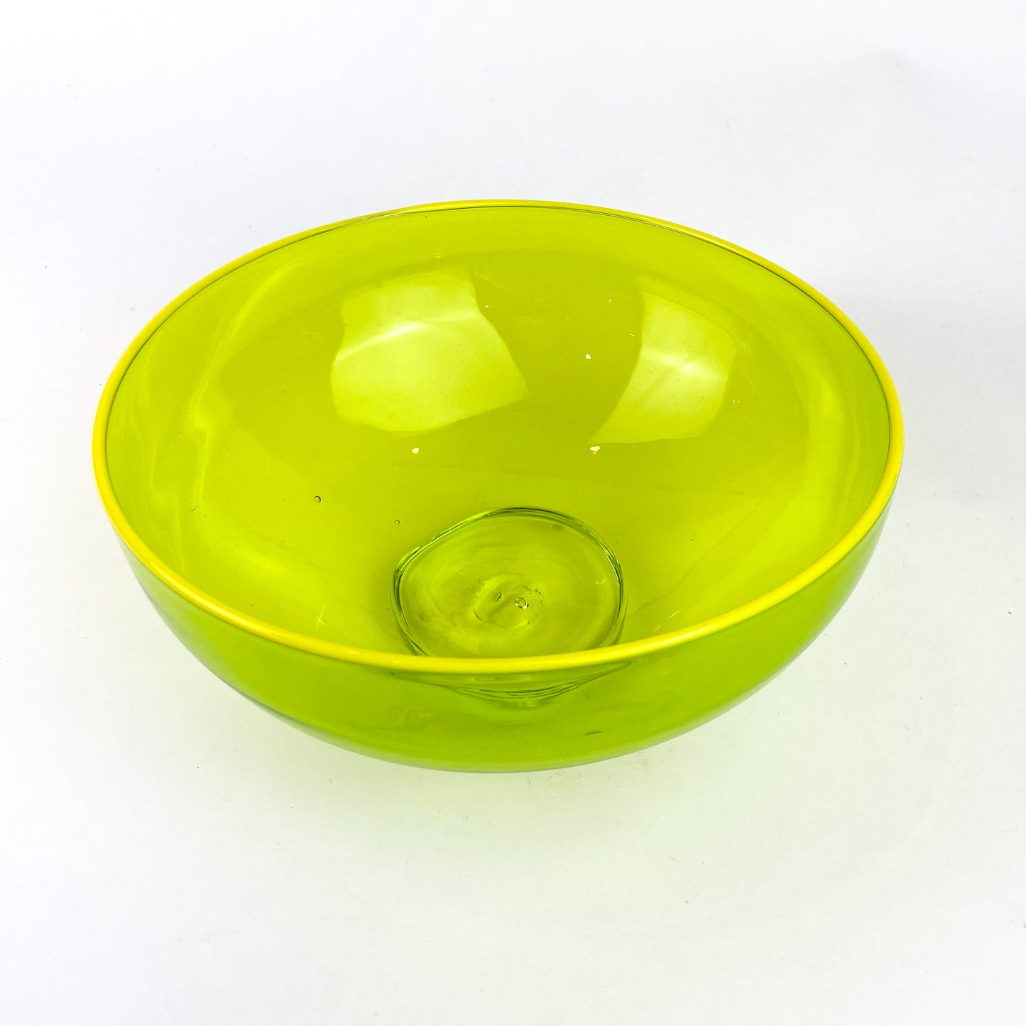 Handblown Lime Studio Art Glass Bowl #O1153