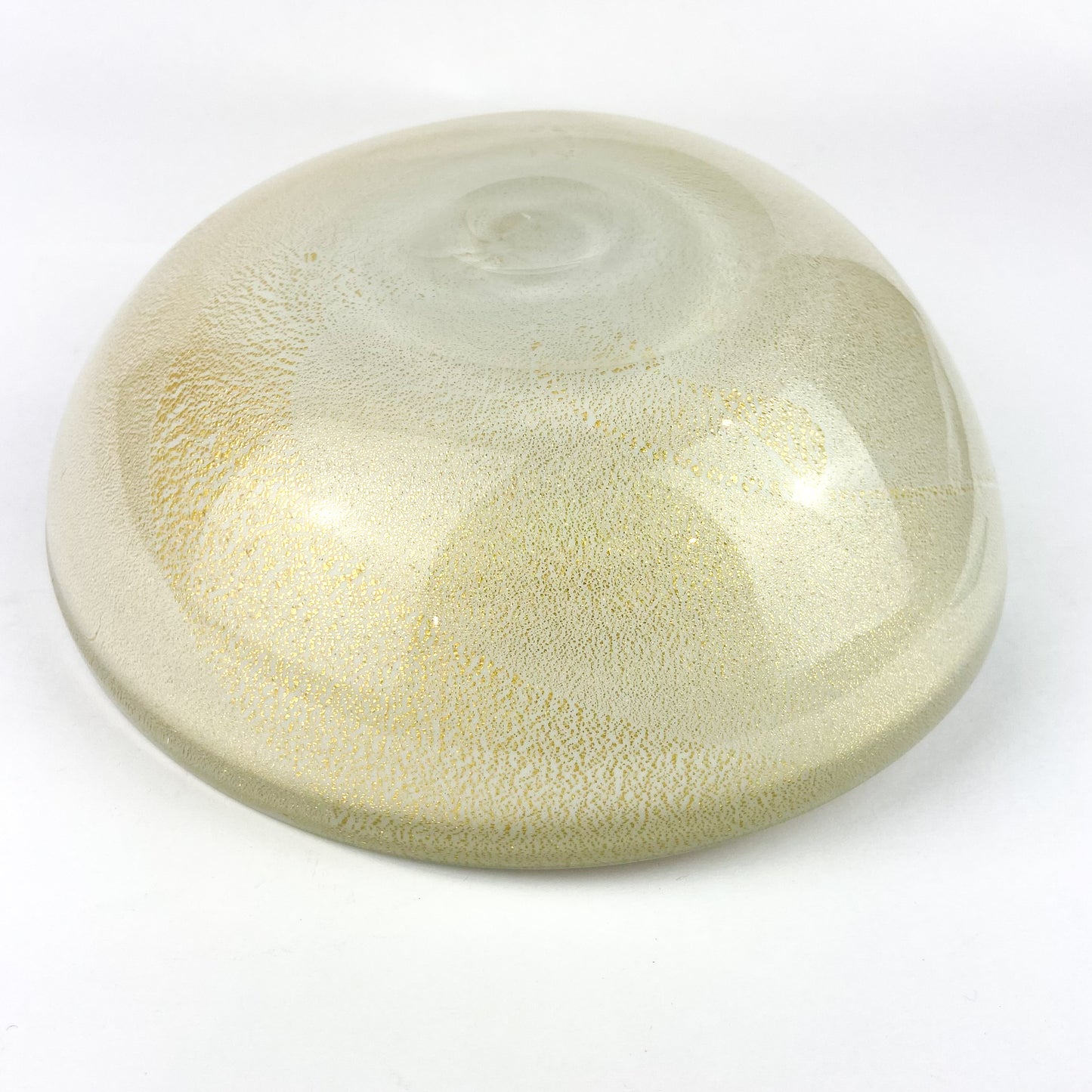 Murano Cream + Copper Freeform Glass Catchall/Ashtray #O1166