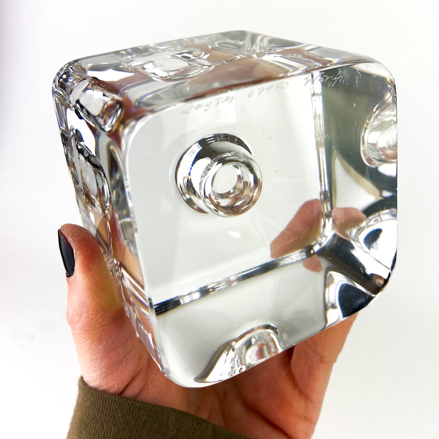 Kosta Boda Clear Cube Candle Holder by Goran Warff #O1179