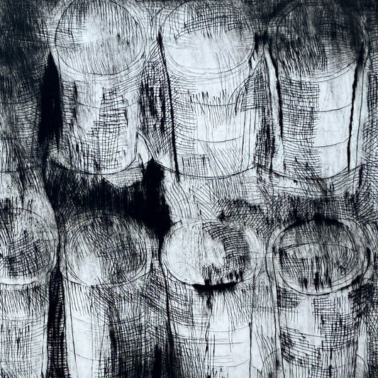 Coffee Cups (1990s) Etching by Donald Kelley #P1855C - 22" x 30"