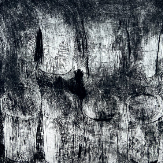 Coffee Cups (1990s) Etching by Donald Kelley #P1855E - 22" x 30"