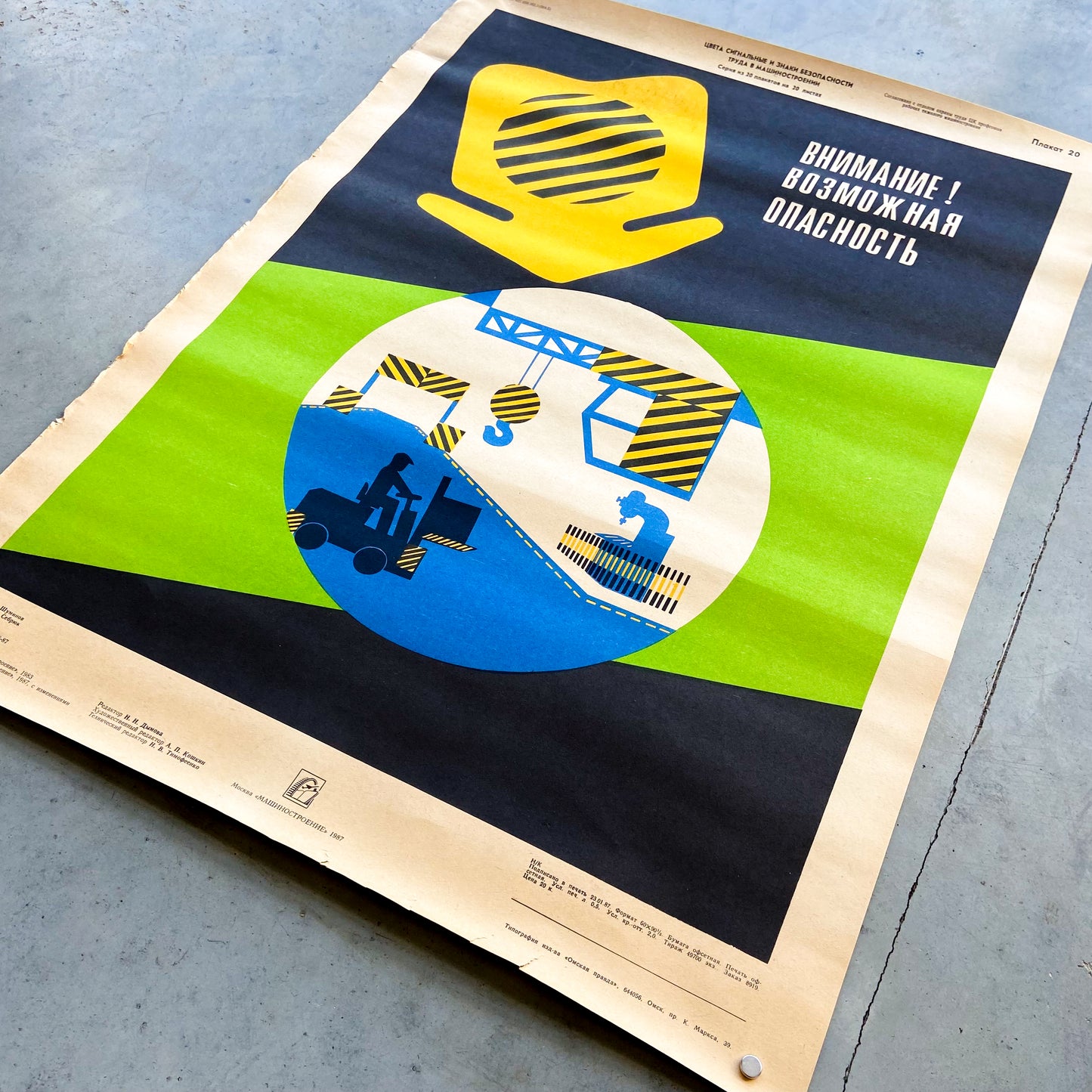 1987 Soviet Work Safety Poster #P976 - 18" x 23.5"