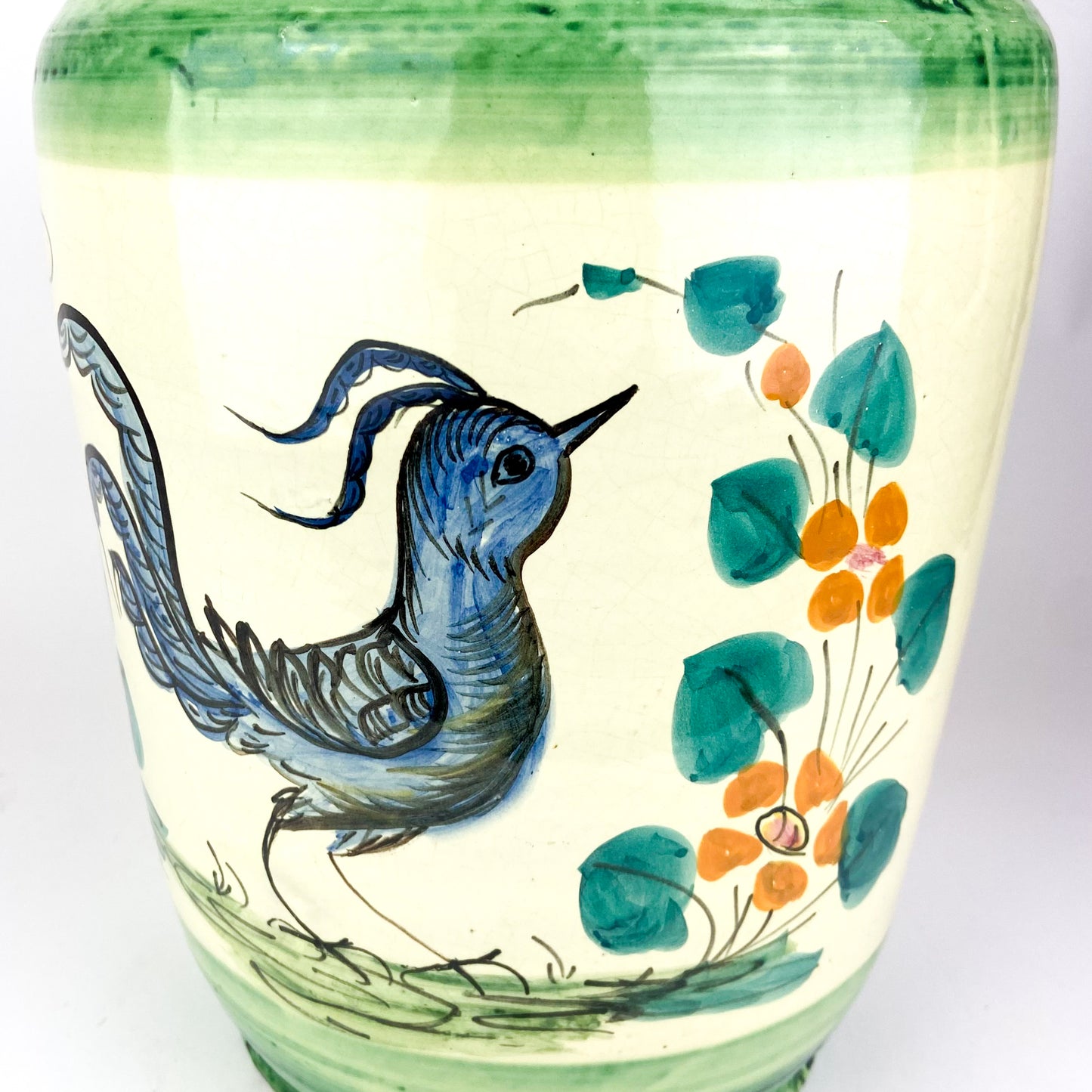Vintage Italian Hand-Painted Ceramic Urn/Planter #O1345
