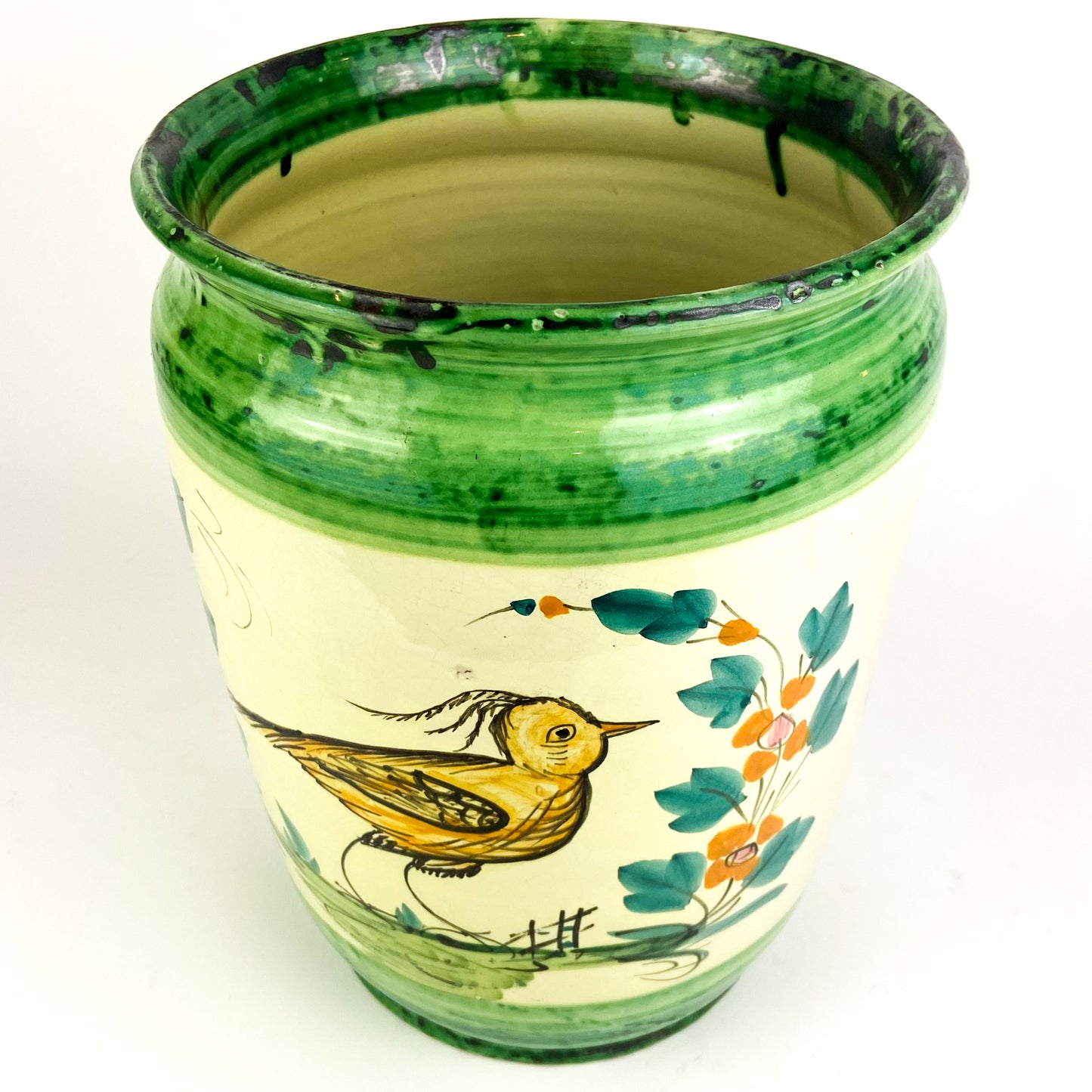 Vintage Italian Hand-Painted Ceramic Urn/Planter #O1345