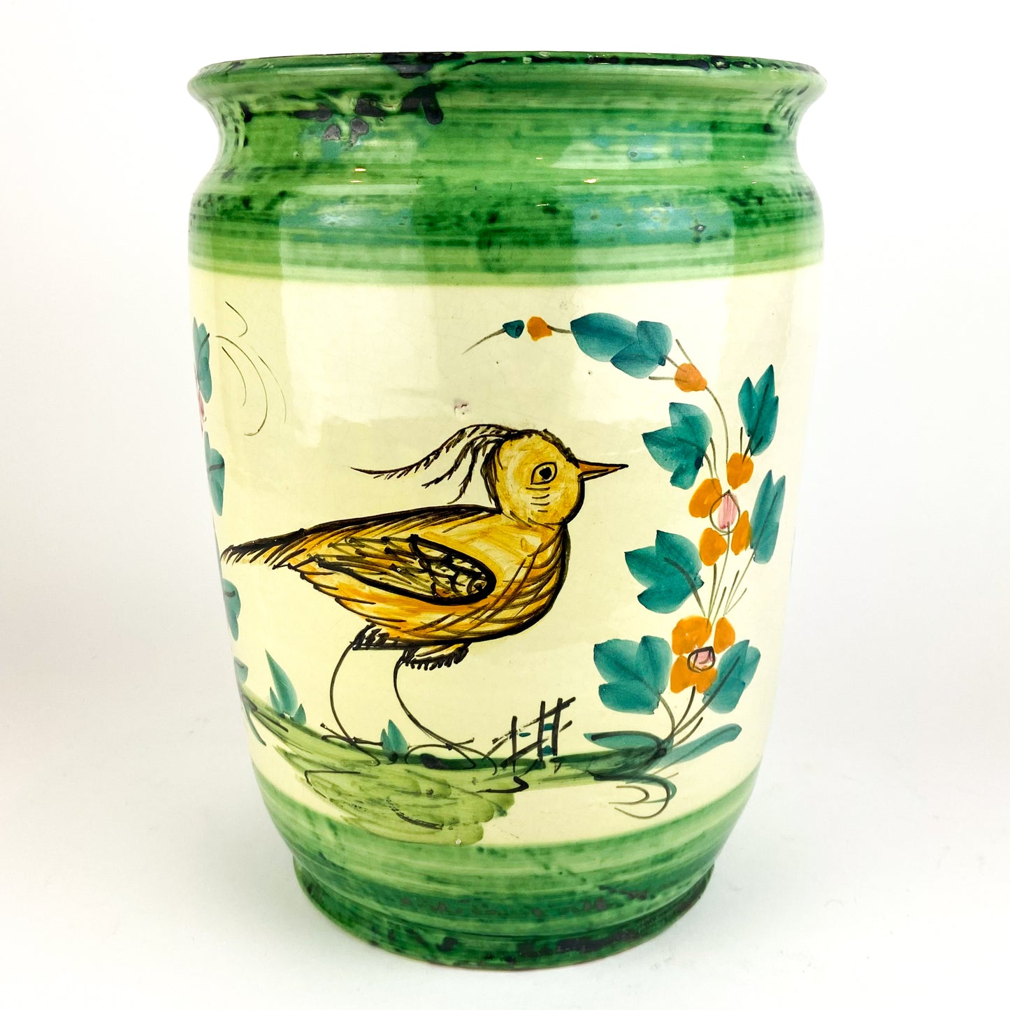 Vintage Italian Hand-Painted Ceramic Urn/Planter #O1345