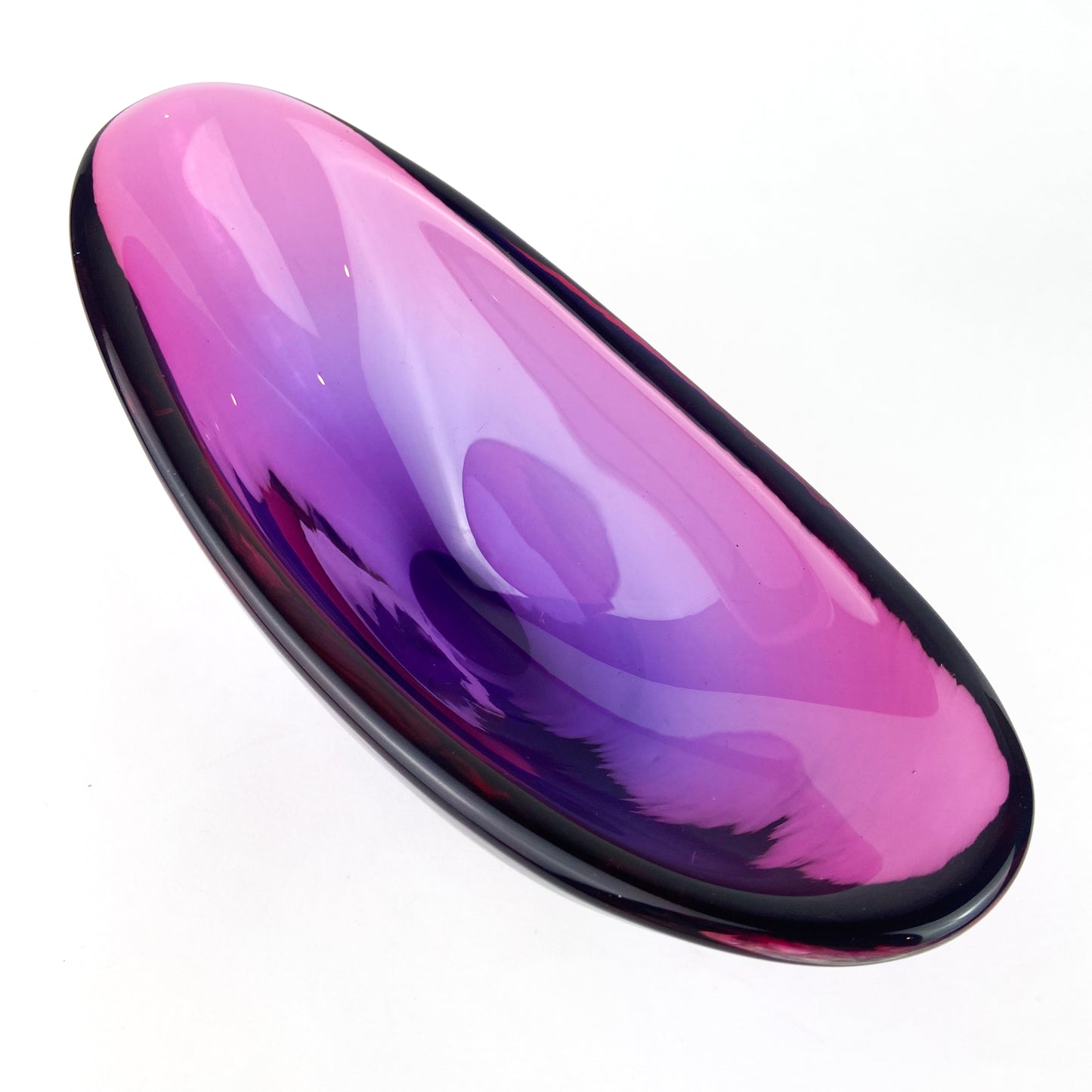 Murano Ovoid Purple + Fuschia Sommerso Glass Bowl #O1073