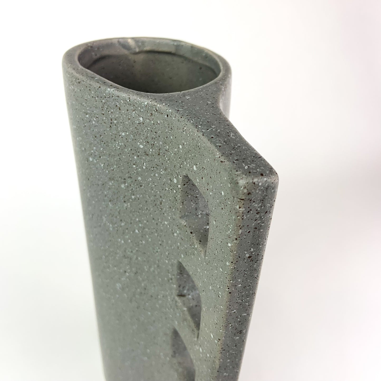 Post Modern Gray Speckled Ceramic Vase #O999