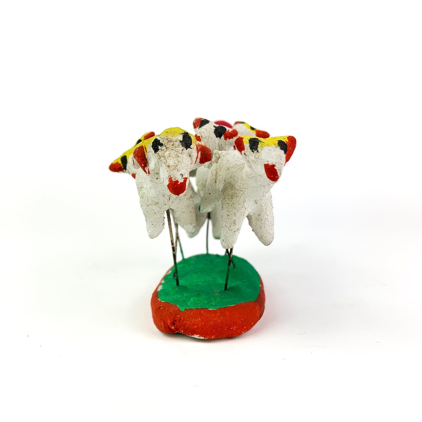 Vintage Mexican Folk Art Clay Sheep + Shepherd #O1010