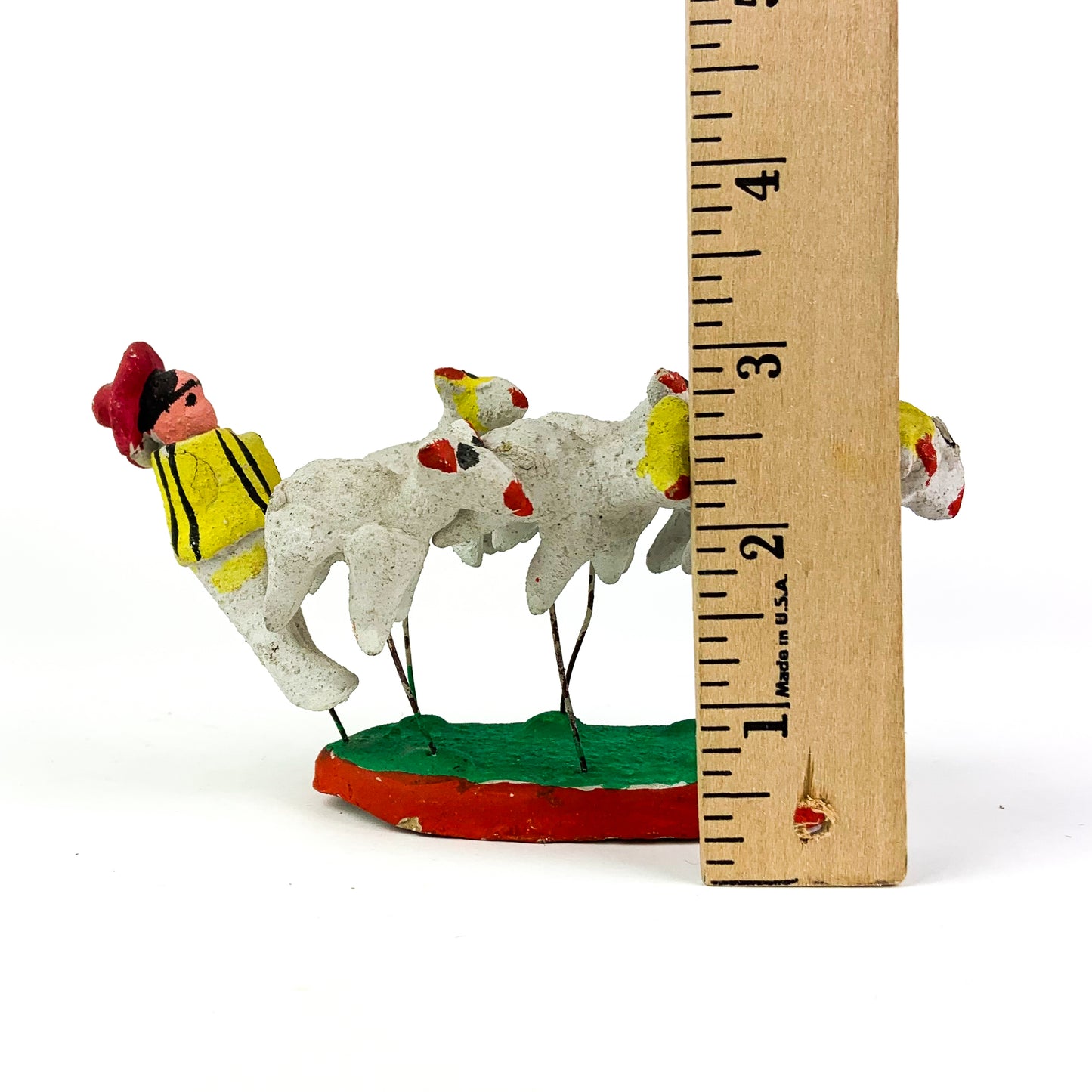 Vintage Mexican Folk Art Clay Sheep + Shepherd #O1010