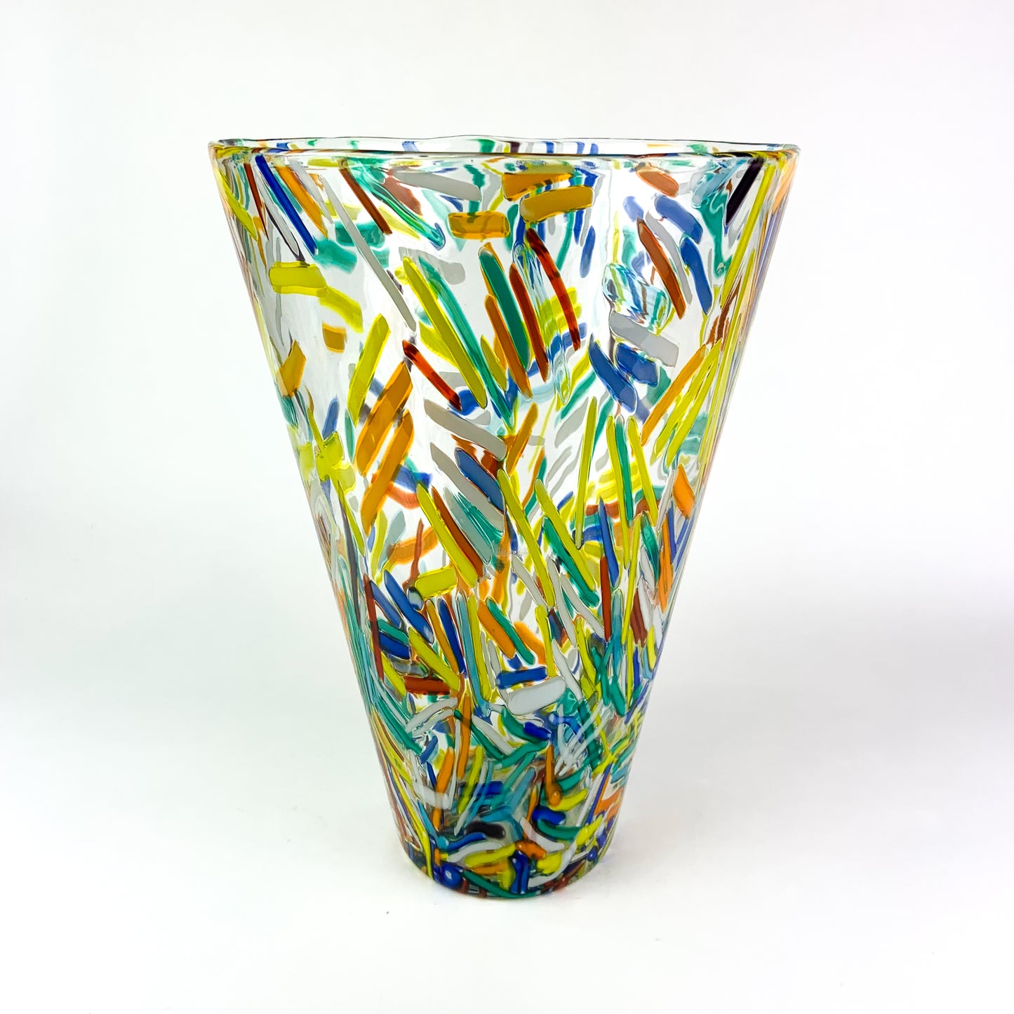 Large Vintage Confetti Art Glass Vase #O1013