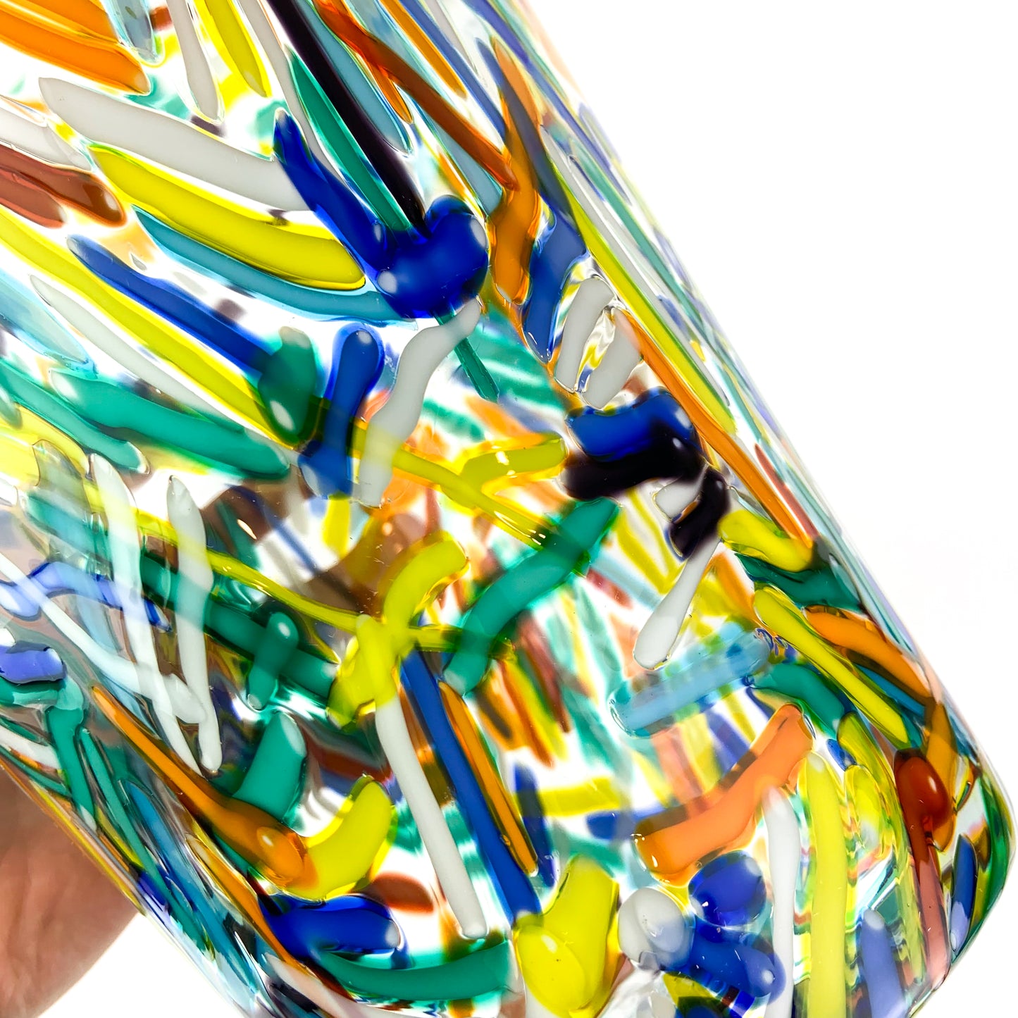 Large Vintage Confetti Art Glass Vase #O1013