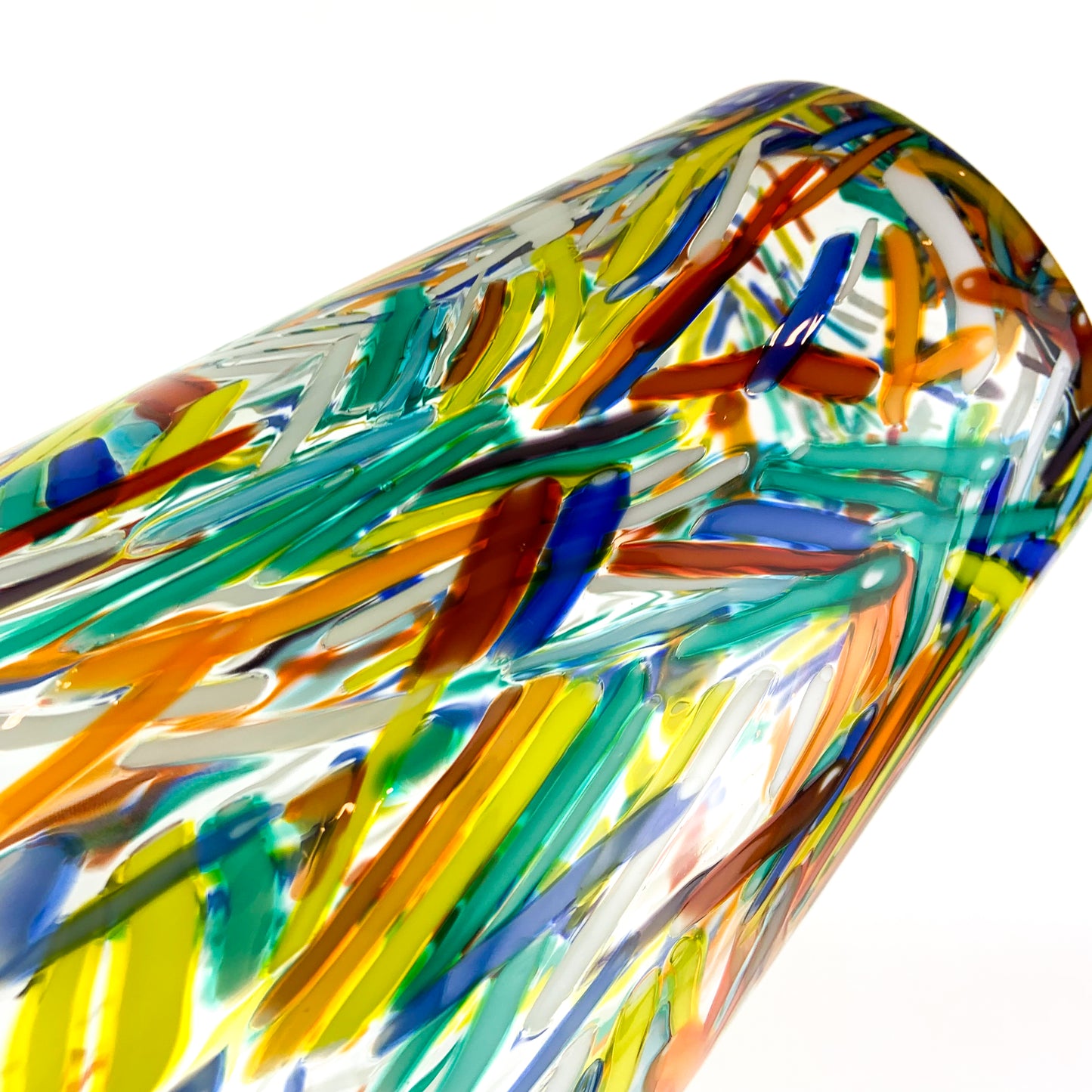 Large Vintage Confetti Art Glass Vase #O1013