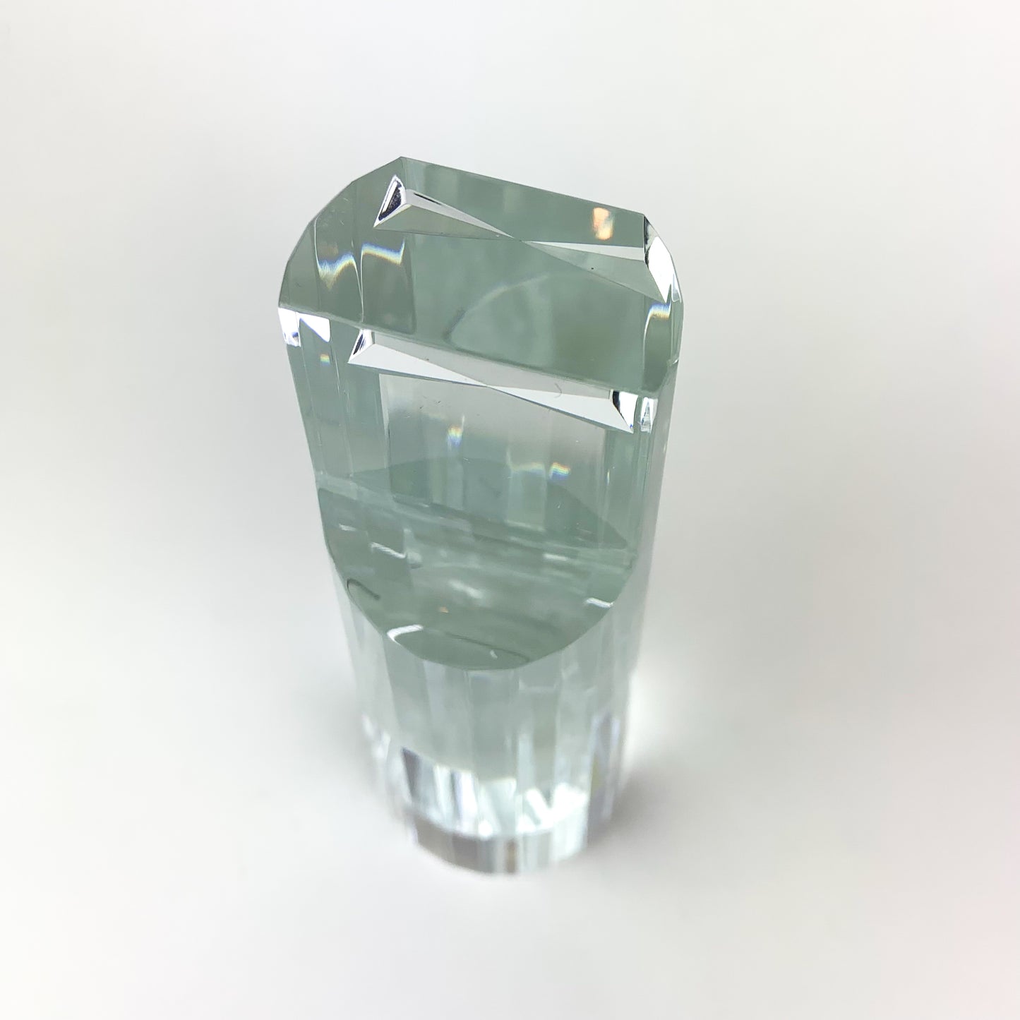 Vintage Japanese Faceted Crystal Prism Sculpture by Fu Sosso #O1014