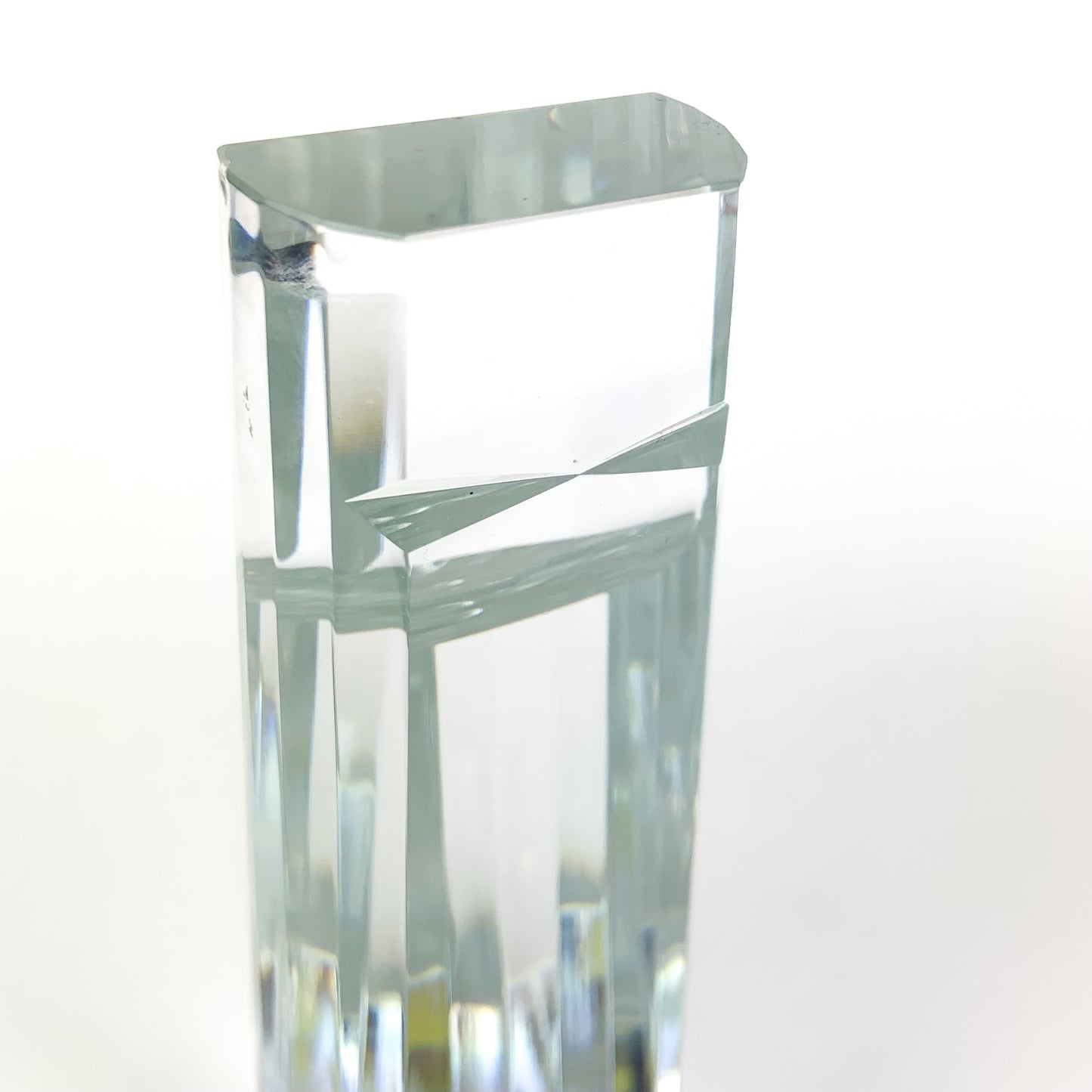 Vintage Japanese Faceted Crystal Prism Sculpture by Fu Sosso #O1014