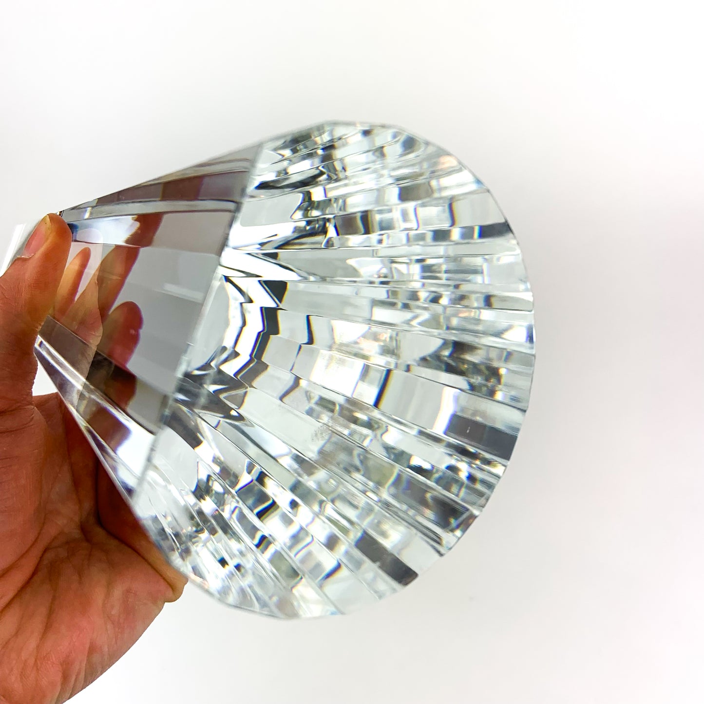 Vintage Japanese Faceted Crystal Prism Sculpture by Fu Sosso #O1014