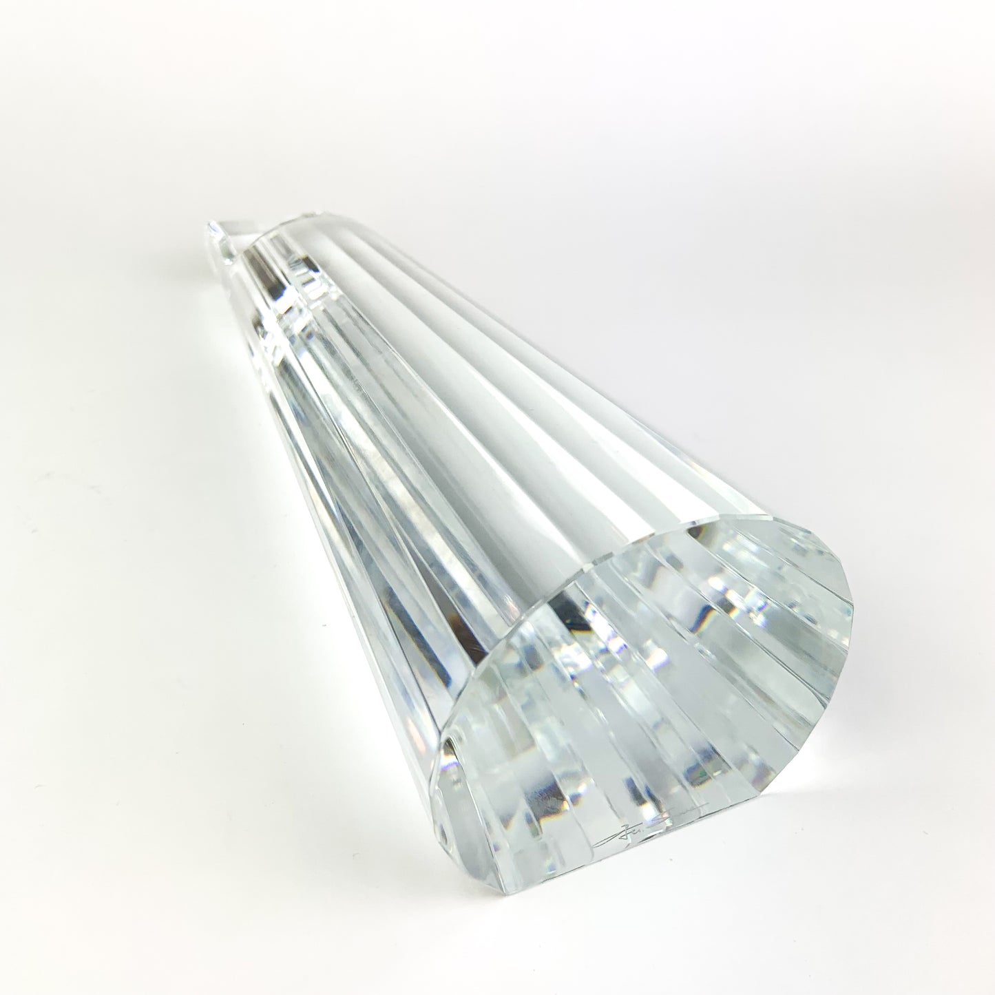 Vintage Japanese Faceted Crystal Prism Sculpture by Fu Sosso #O1014