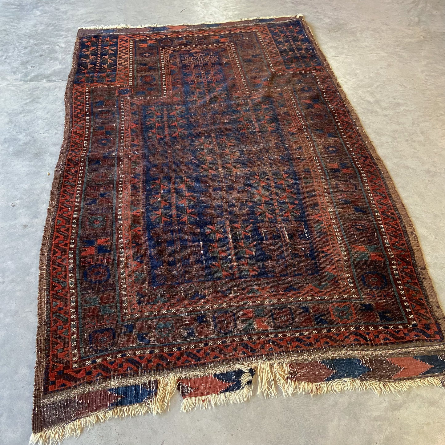 Antique Baluch Prayer Rug #R1073 - 3'7" x 5'9"