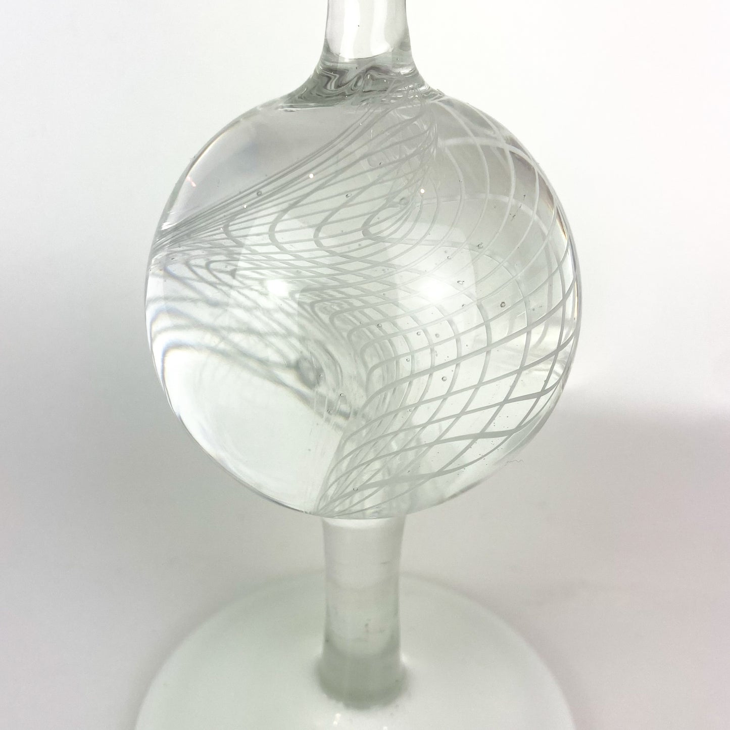 Pair of Archimede Seguso Glass Orb Candlesticks #O672