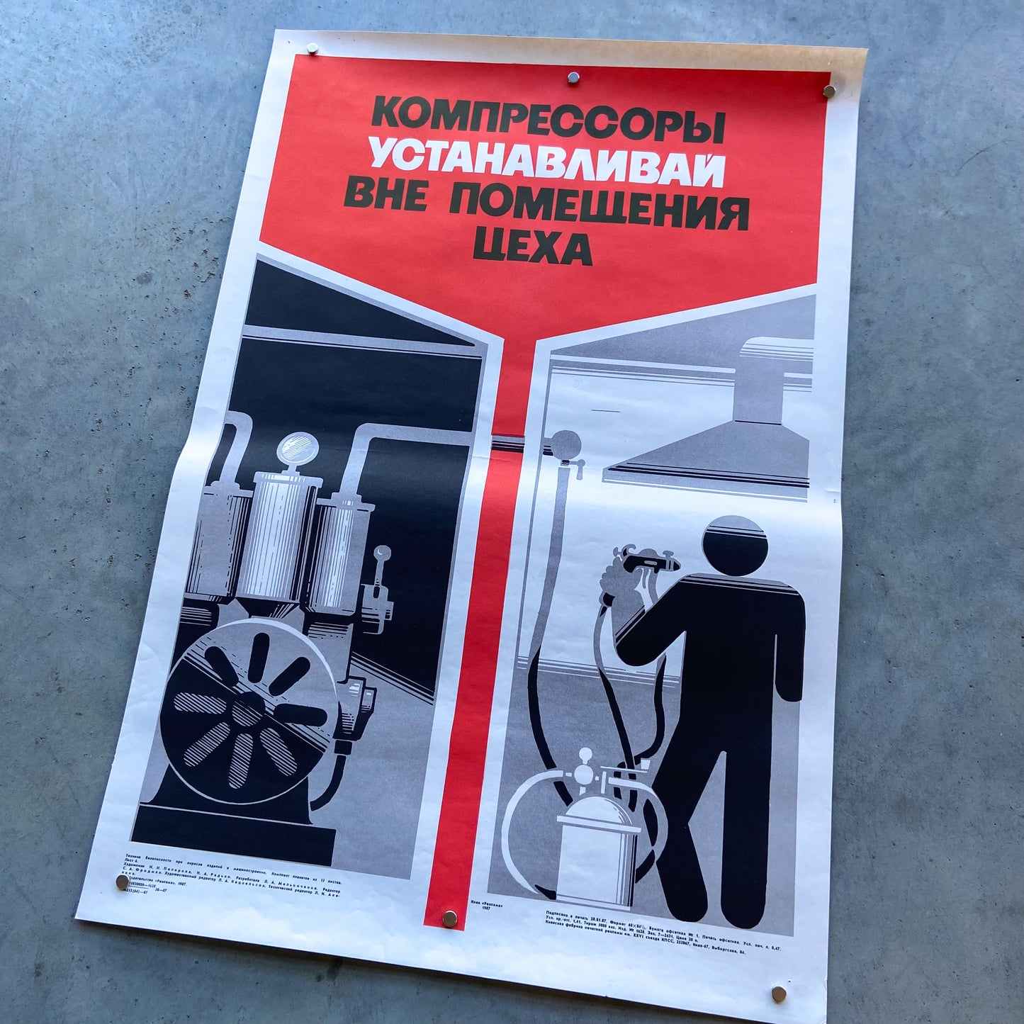 1987 Soviet Work Safety Poster #P1627 - 16" x 24"