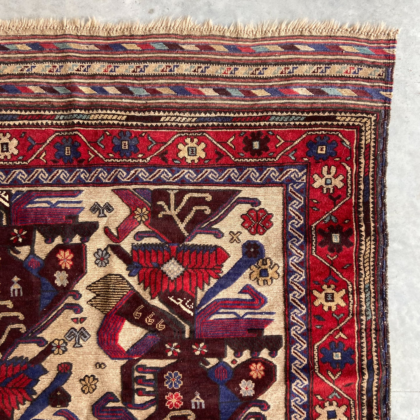 Vintage Afghan Kilim Accent Rug #R1115 - 4'8" x 6'1"