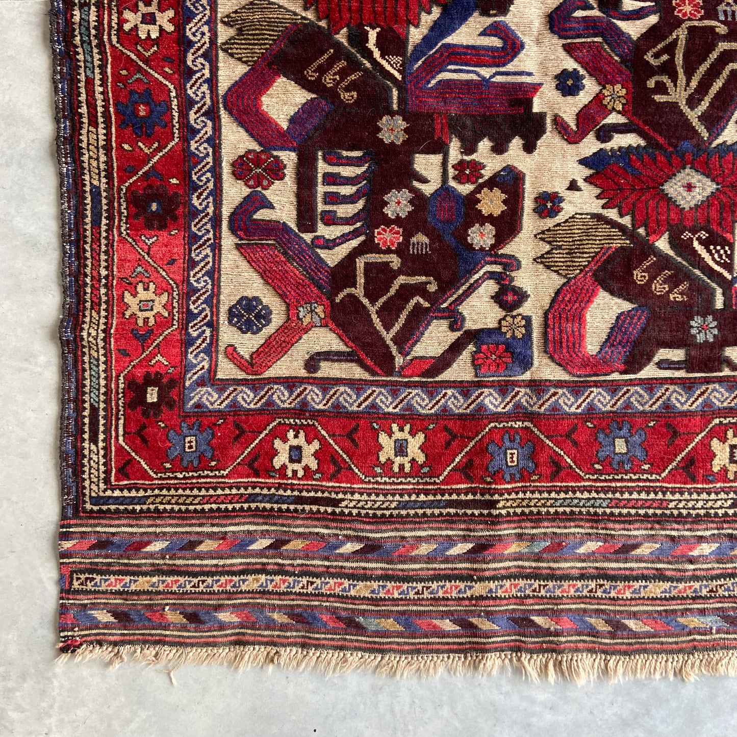 Vintage Afghan Kilim Accent Rug #R1115 - 4'8" x 6'1"