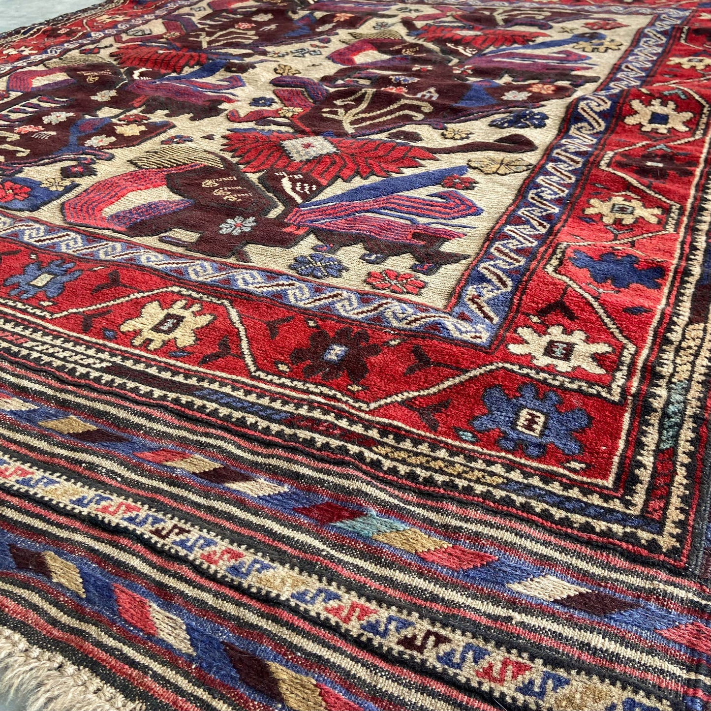 Vintage Afghan Kilim Accent Rug #R1115 - 4'8" x 6'1"