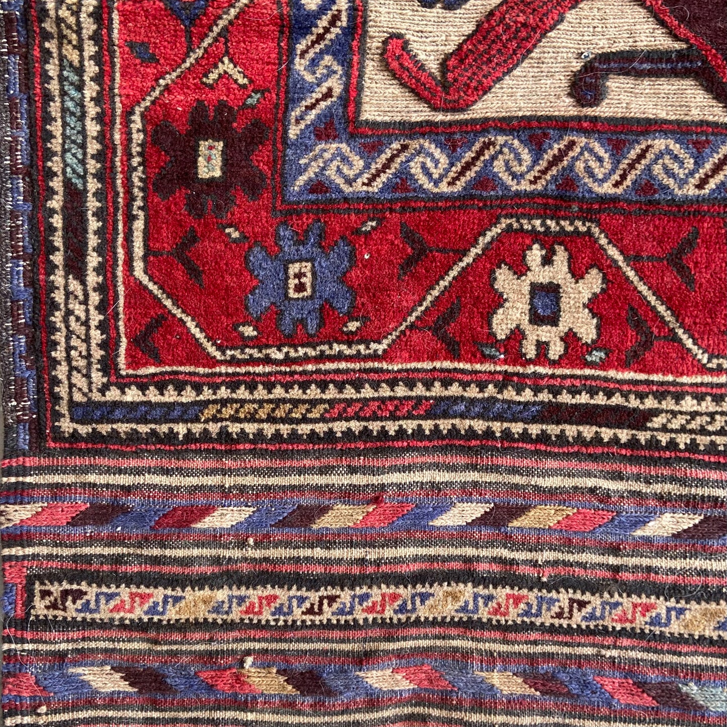 Vintage Afghan Kilim Accent Rug #R1115 - 4'8" x 6'1"