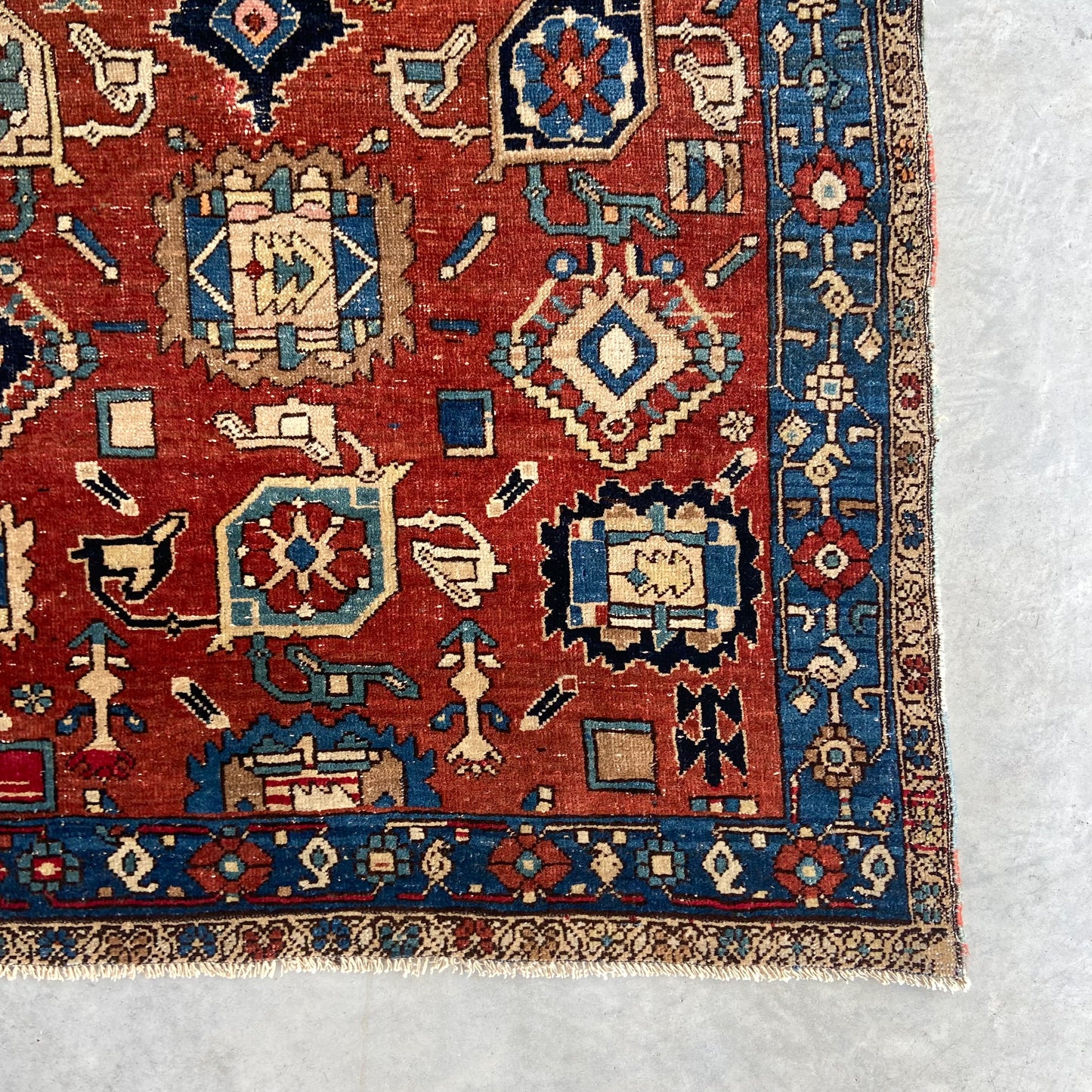 Rare Antique Harshang Bijar Accent Rug #R1124 - 3'6" x 4'7"