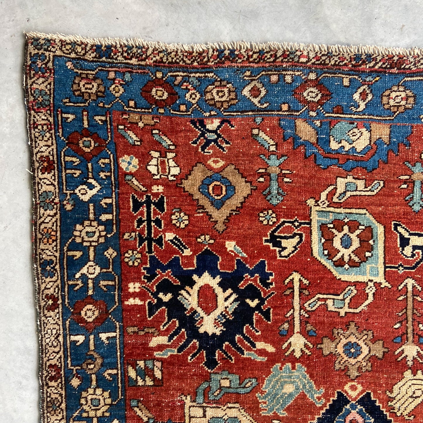 Rare Antique Harshang Bijar Accent Rug #R1124 - 3'6" x 4'7"