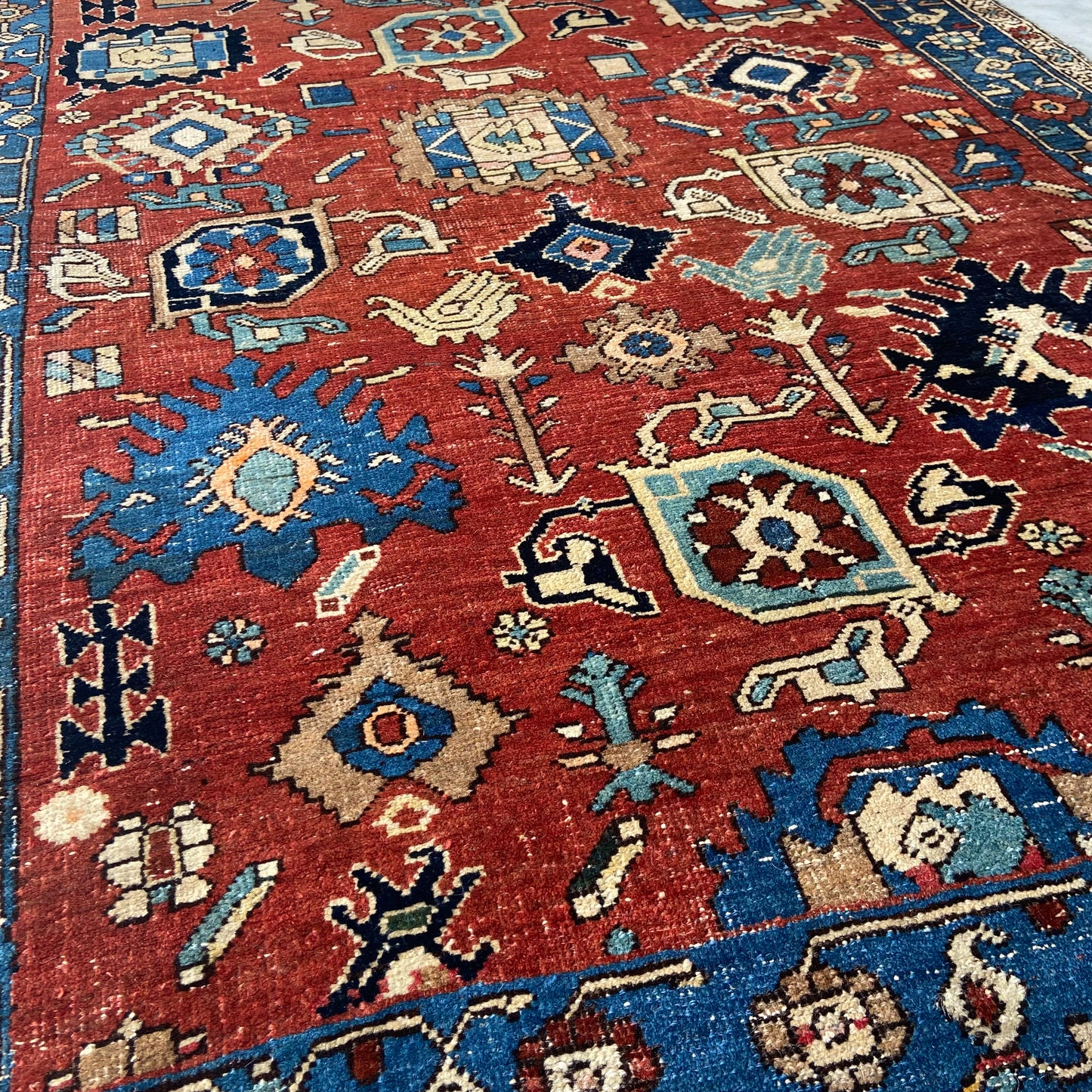 Rare Antique Harshang Bijar Accent Rug #R1124 - 3'6" x 4'7"