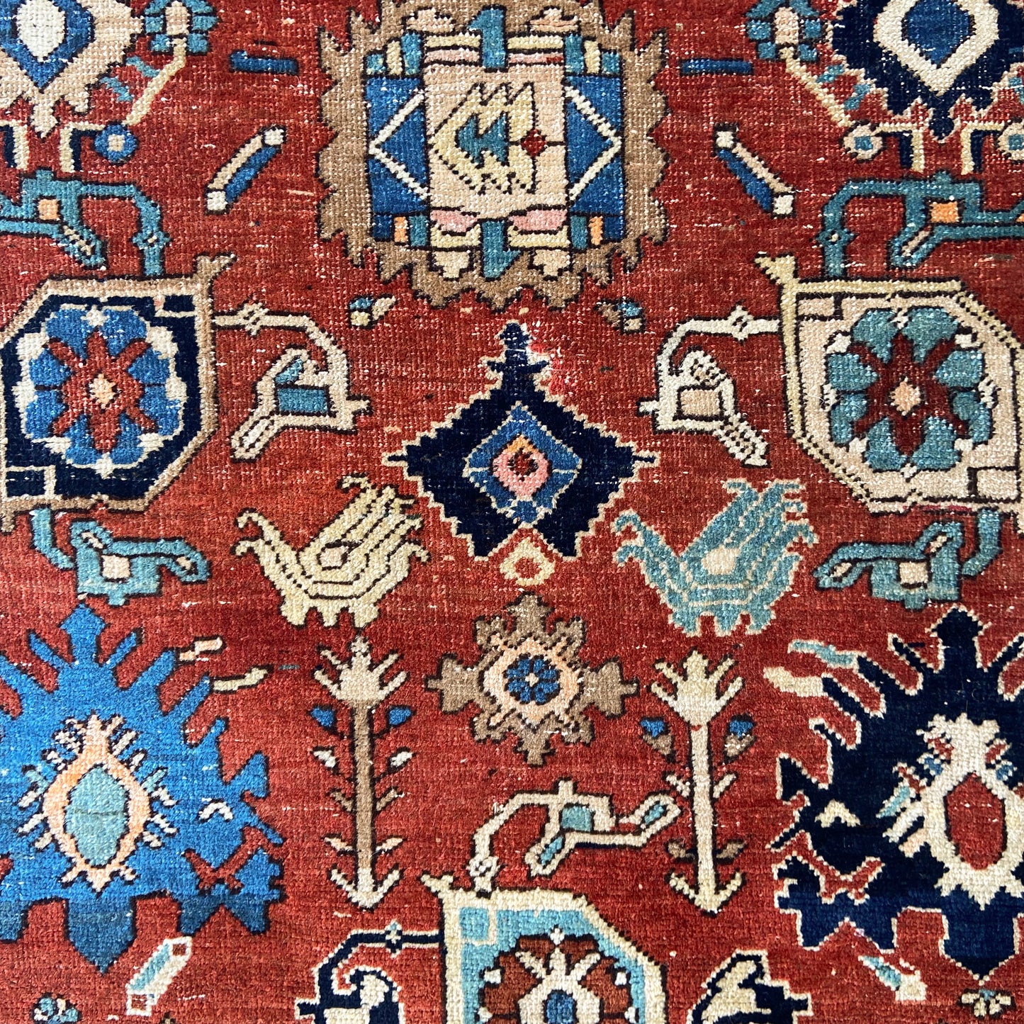 Rare Antique Harshang Bijar Accent Rug #R1124 - 3'6" x 4'7"