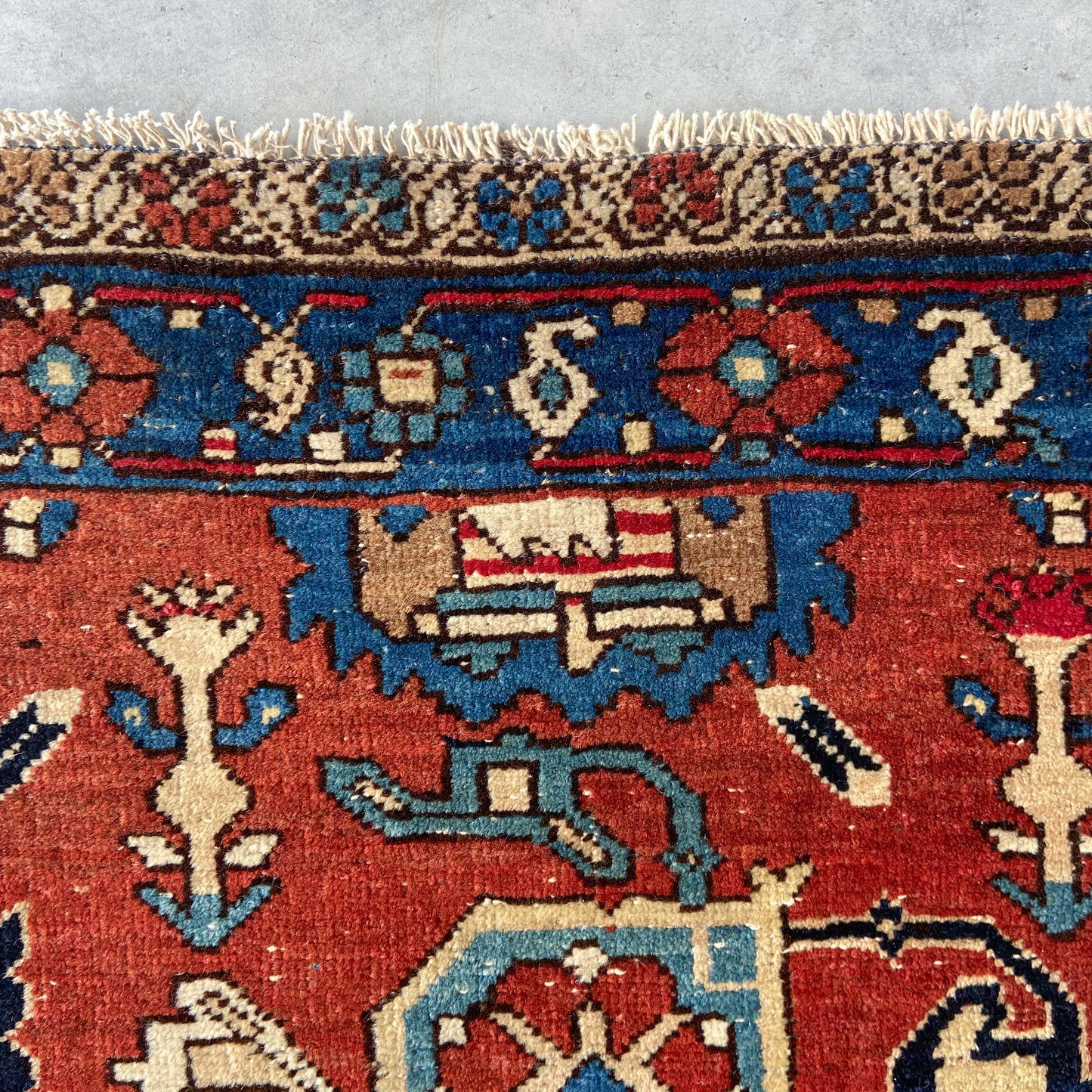 Rare Antique Harshang Bijar Accent Rug #R1124 - 3'6" x 4'7"