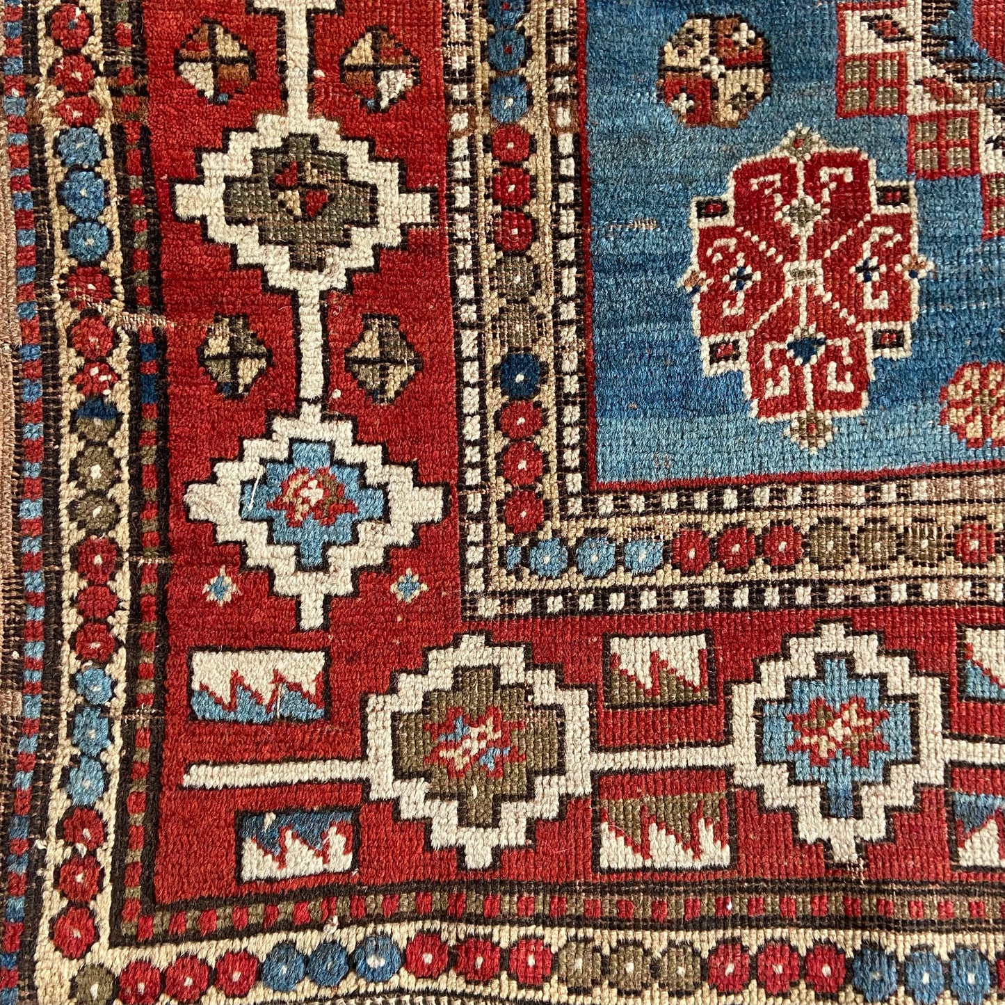 Rare Antique Kazak Accent Rug #R1126 - 4'2" x 5'3"