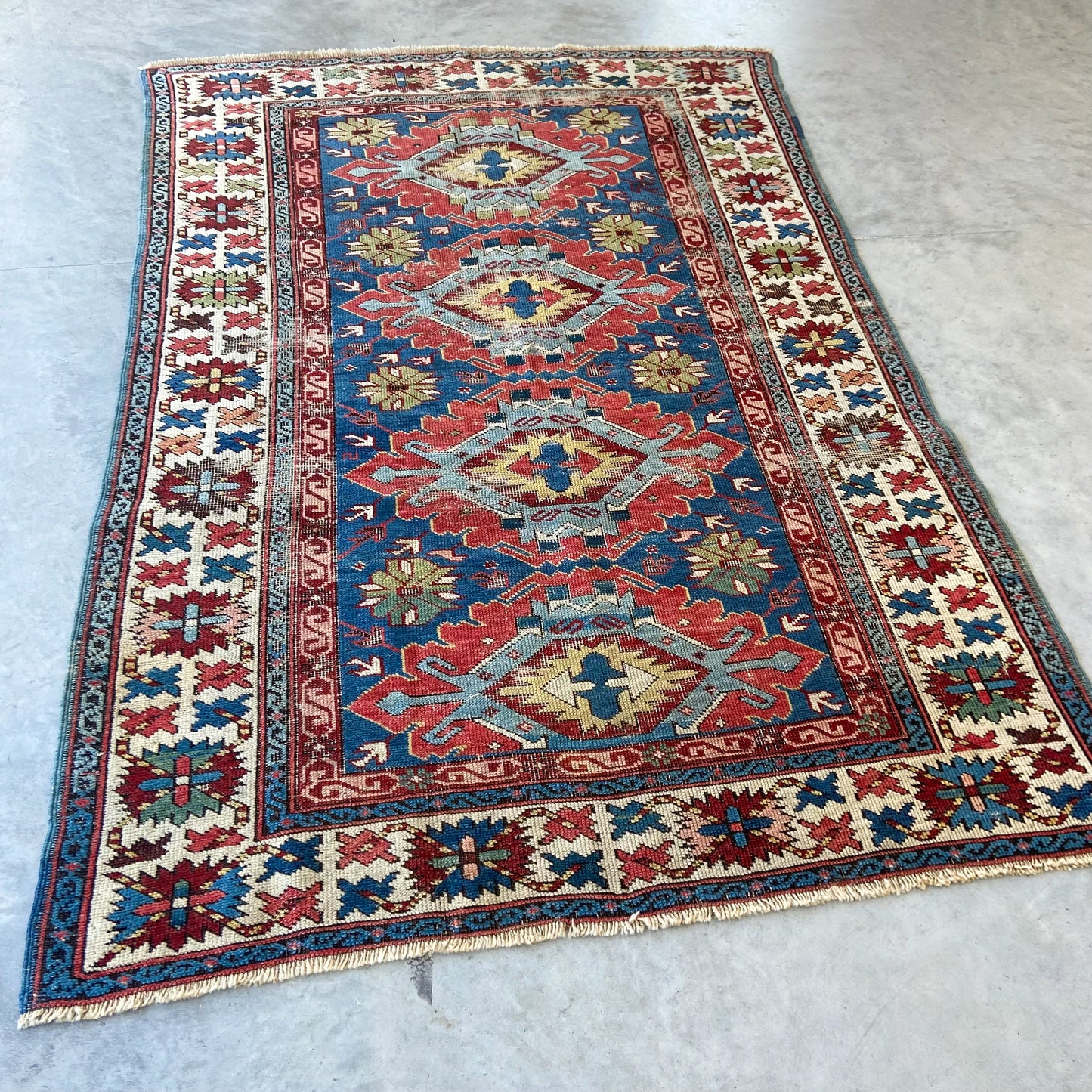 Antique Kuba Accent Rug #R1142 - 3'6" x 5'2"