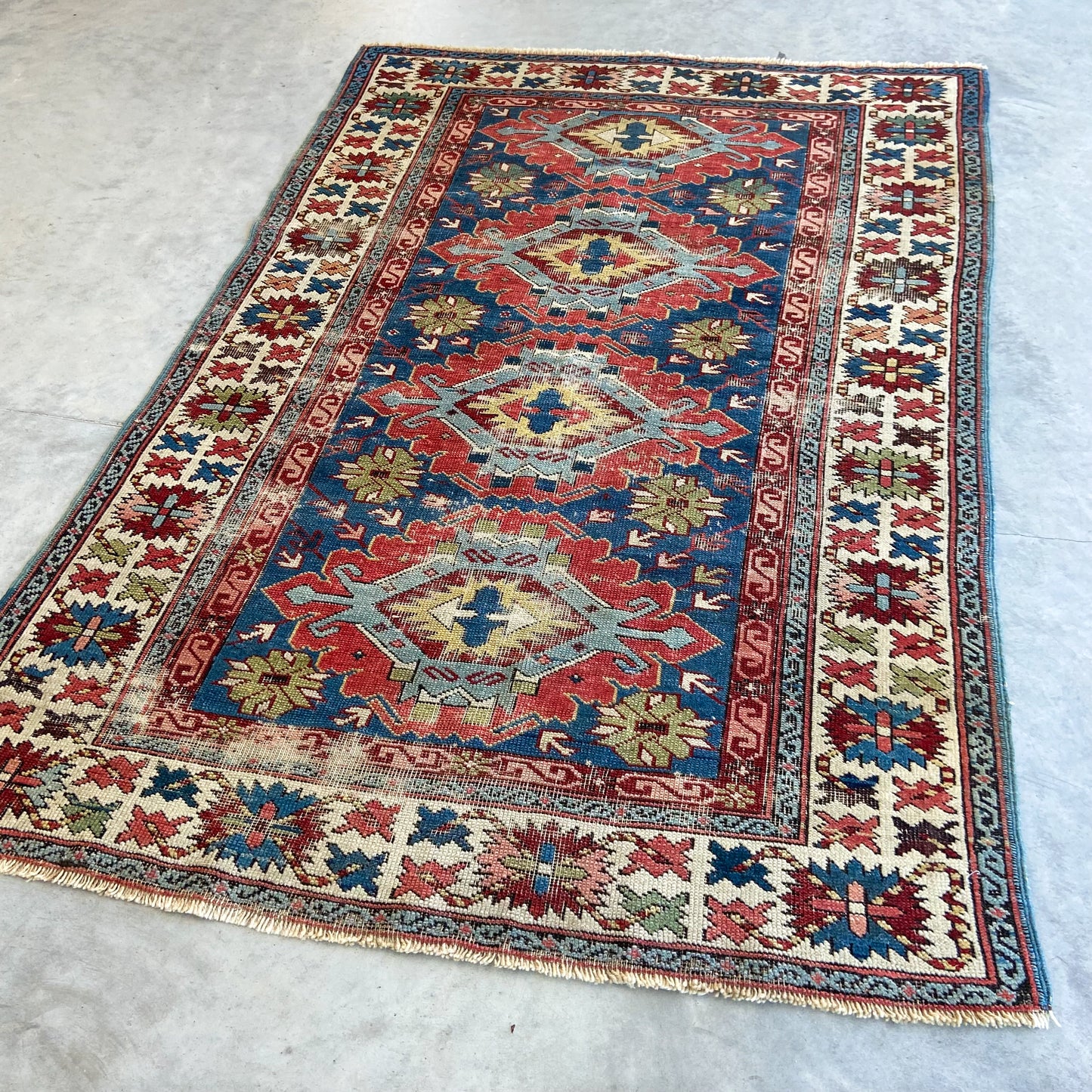 Antique Kuba Accent Rug #R1142 - 3'6" x 5'2"