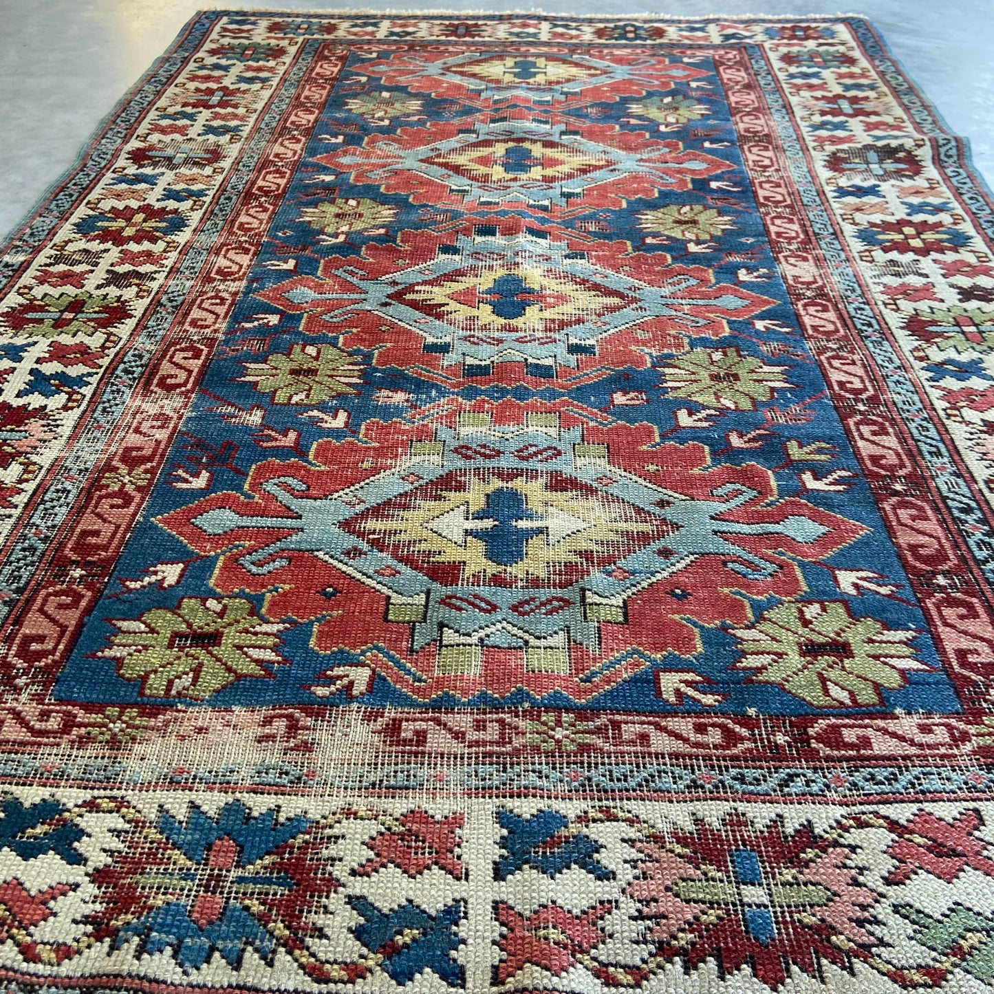 Antique Kuba Accent Rug #R1142 - 3'6" x 5'2"