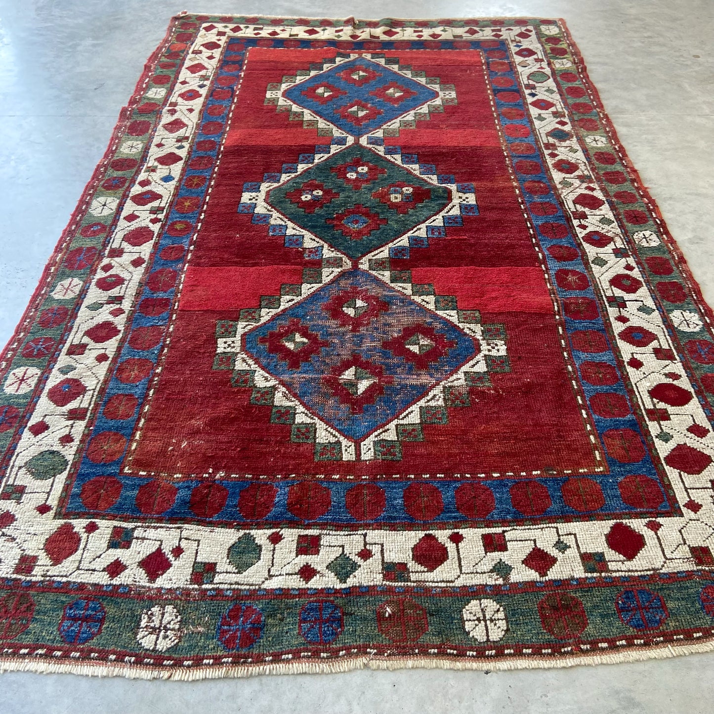 Antique Kazak Room-Sized Rug #R1143 4'8" x 7'6"