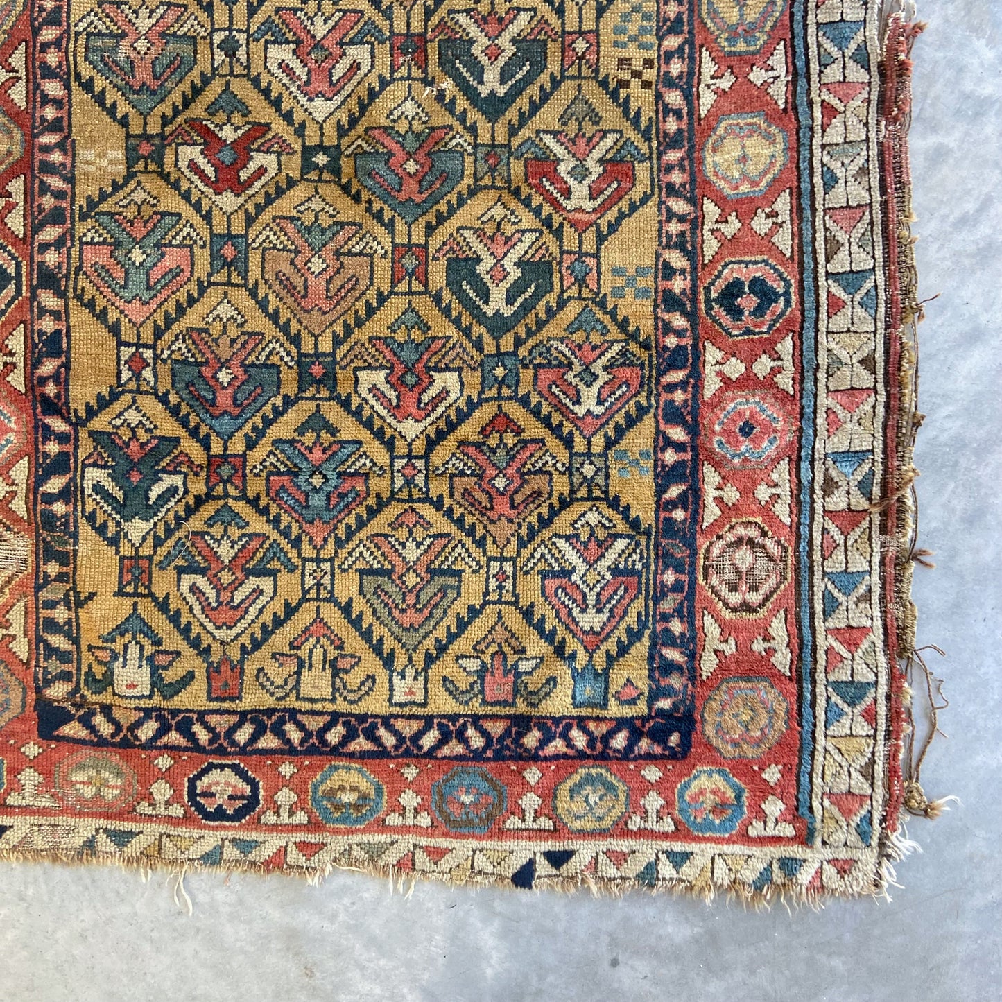 Early Caucasian Antique Runner #R1144 - 3'6" x 9'10"