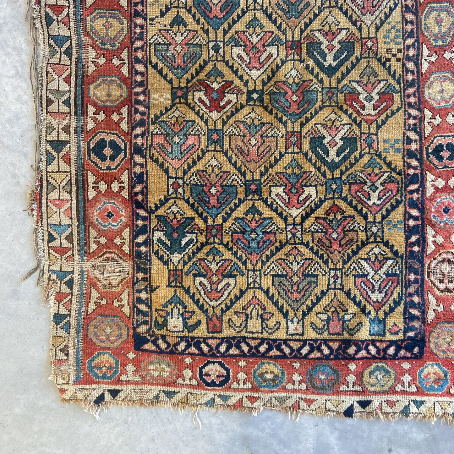 Early Caucasian Antique Runner #R1144 - 3'6" x 9'10"