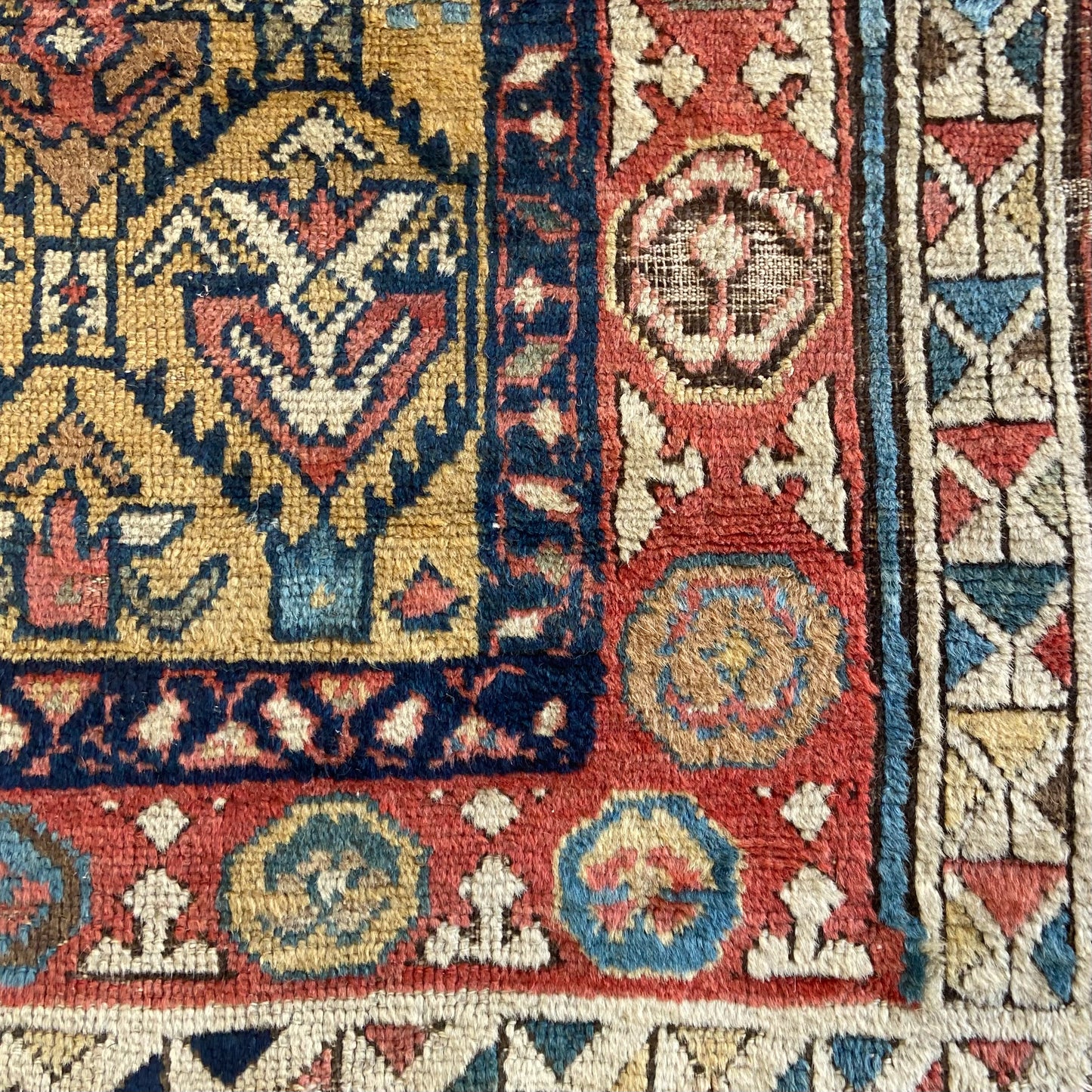 Early Caucasian Antique Runner #R1144 - 3'6" x 9'10"