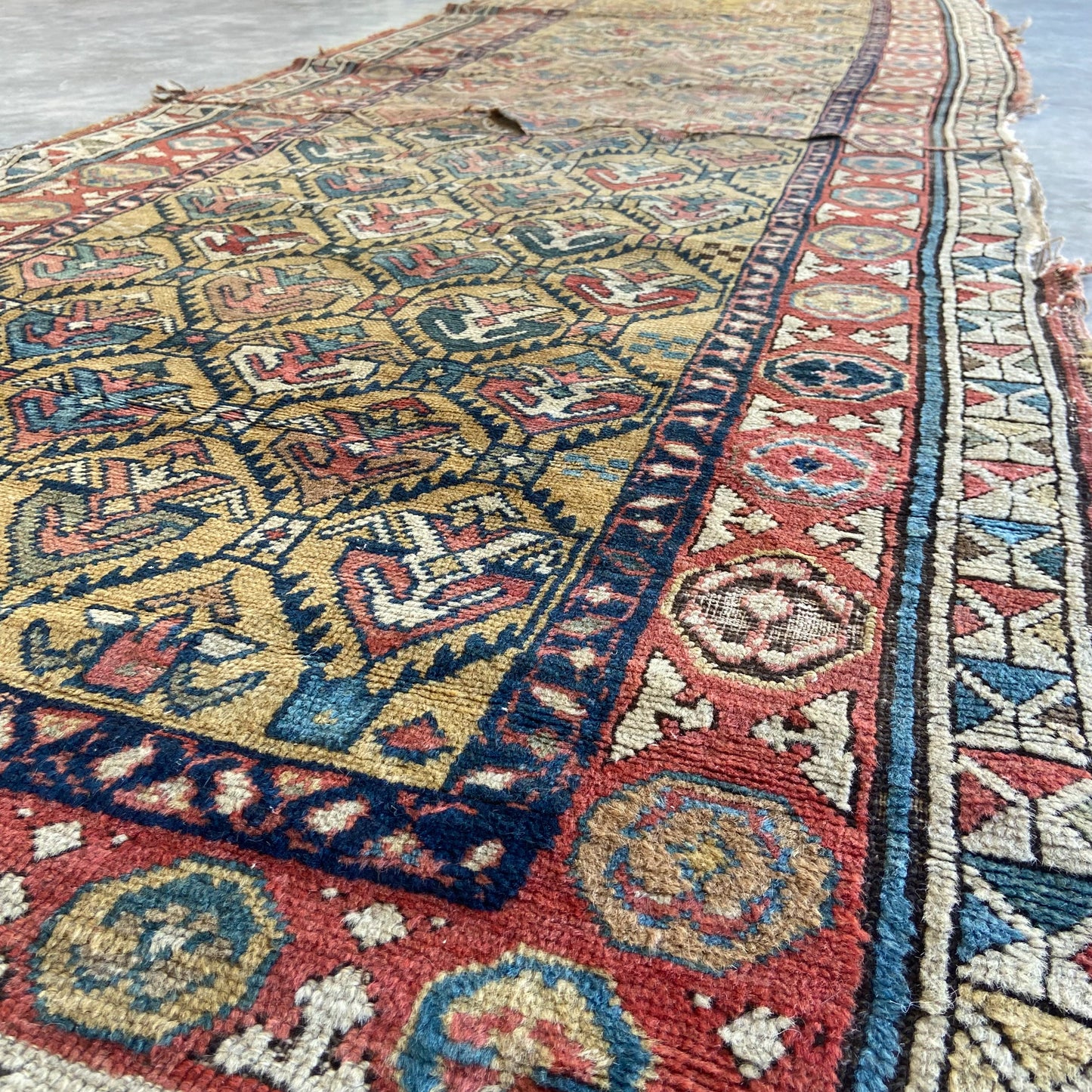 Early Caucasian Antique Runner #R1144 - 3'6" x 9'10"