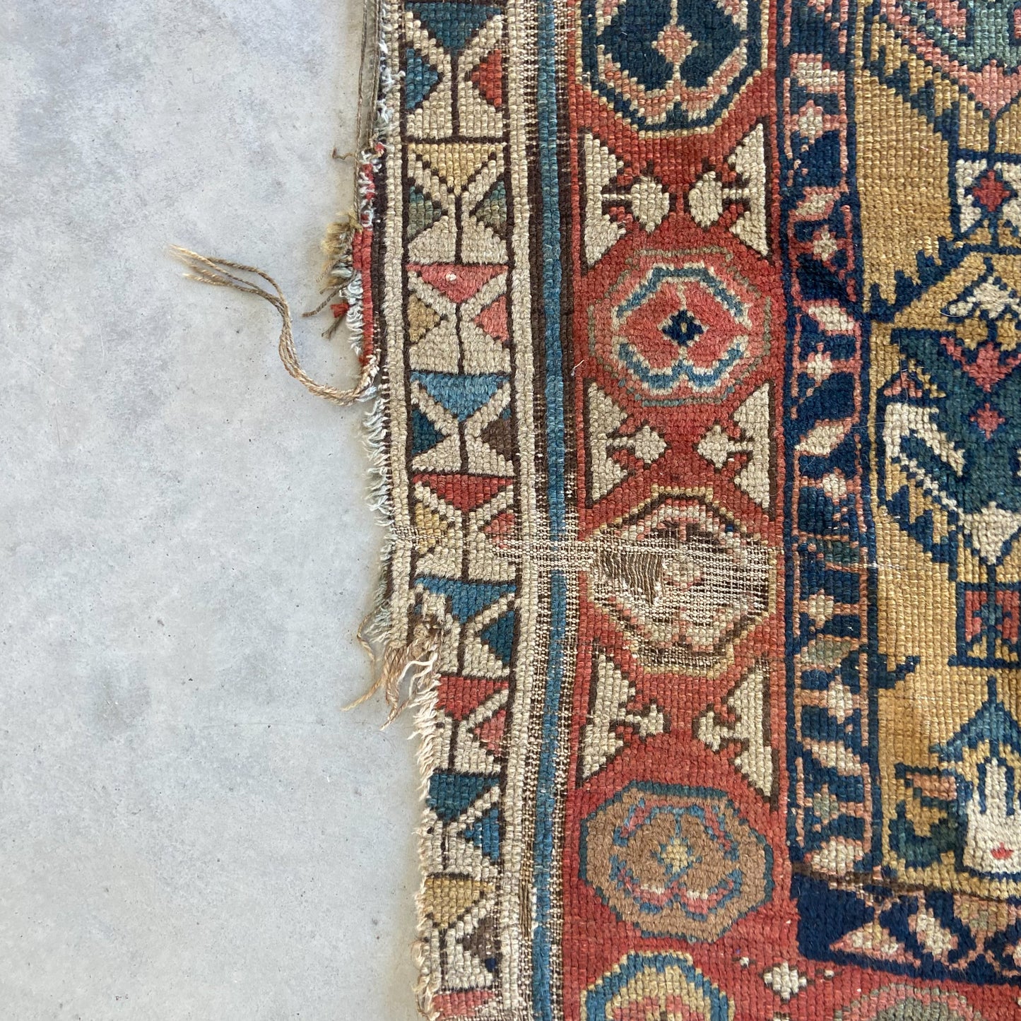 Early Caucasian Antique Runner #R1144 - 3'6" x 9'10"