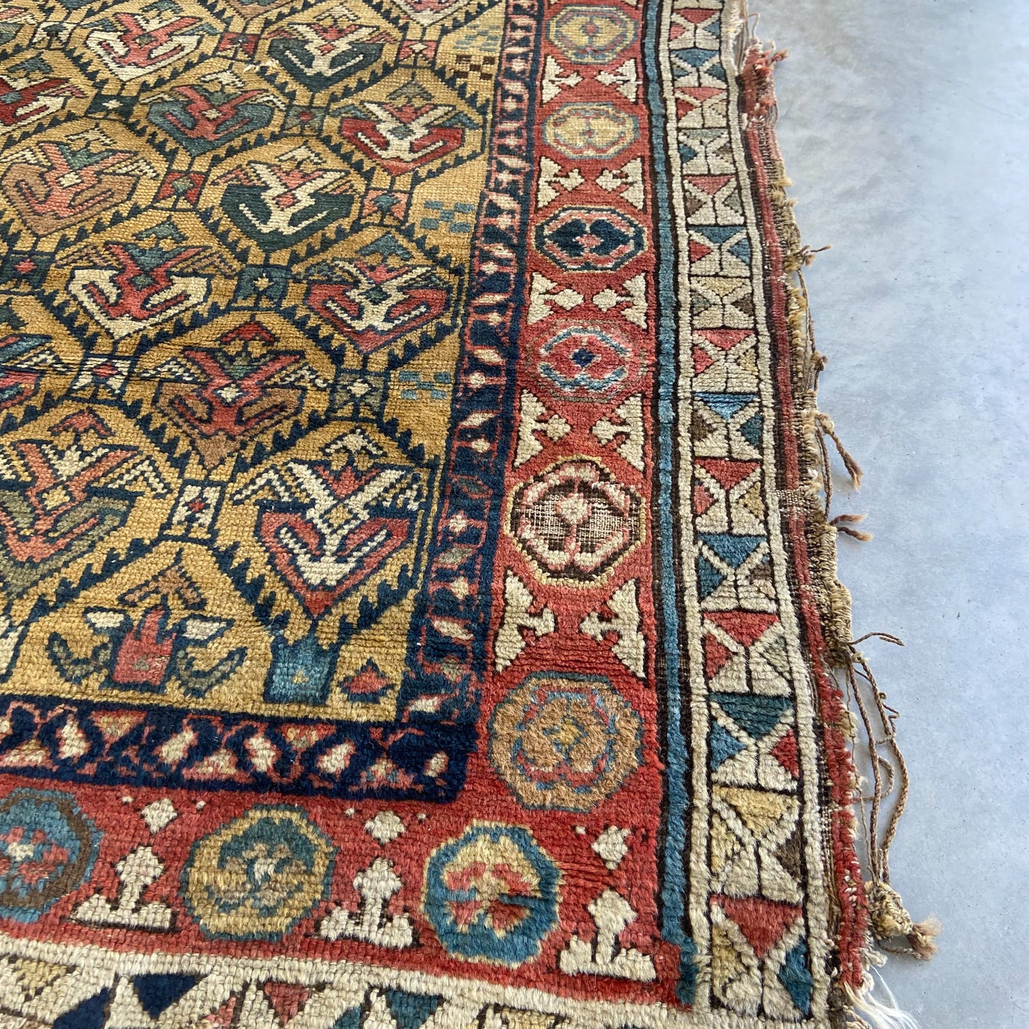 Early Caucasian Antique Runner #R1144 - 3'6" x 9'10"