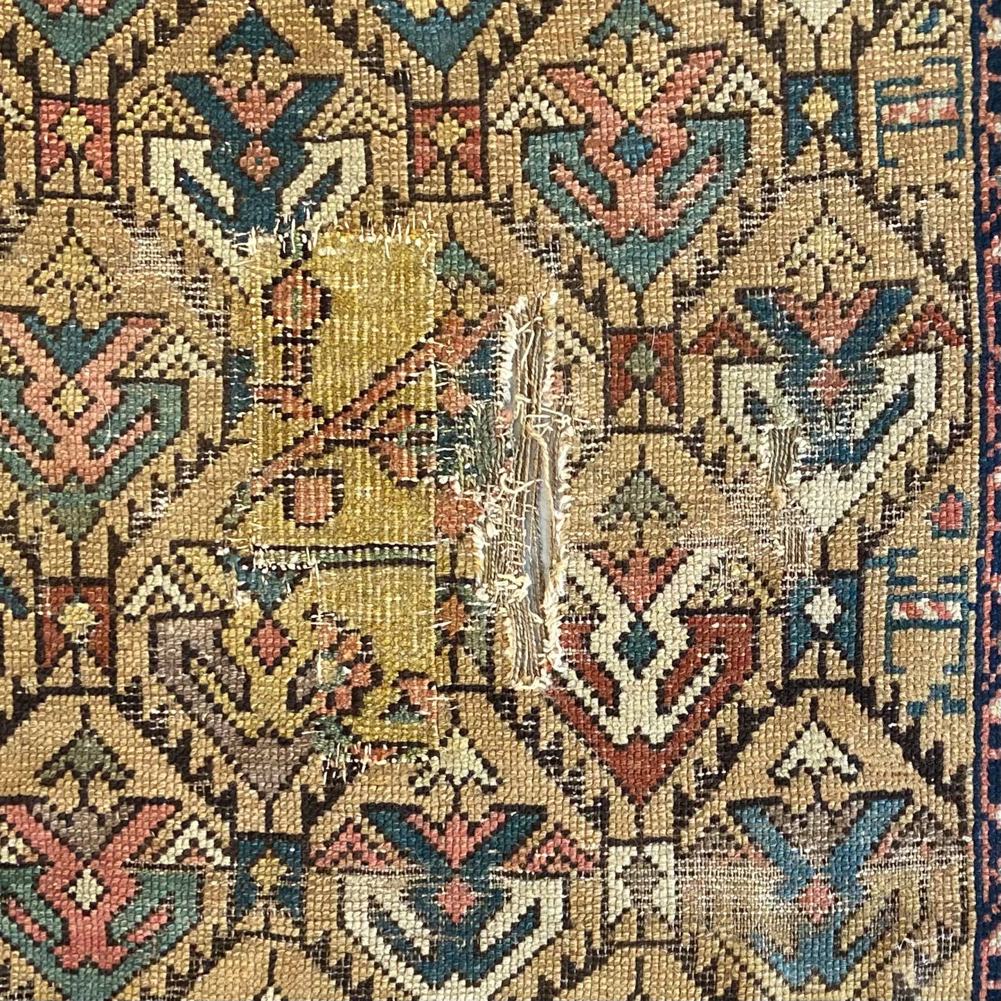 Early Caucasian Antique Runner #R1144 - 3'6" x 9'10"