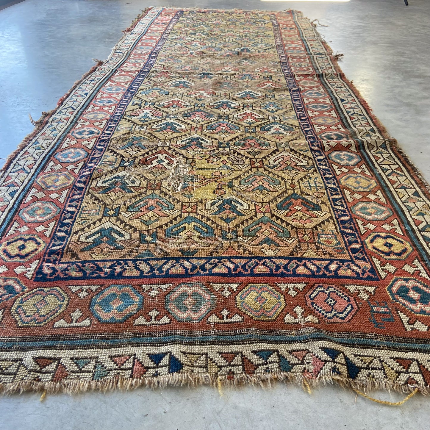 Early Caucasian Antique Runner #R1144 - 3'6" x 9'10"