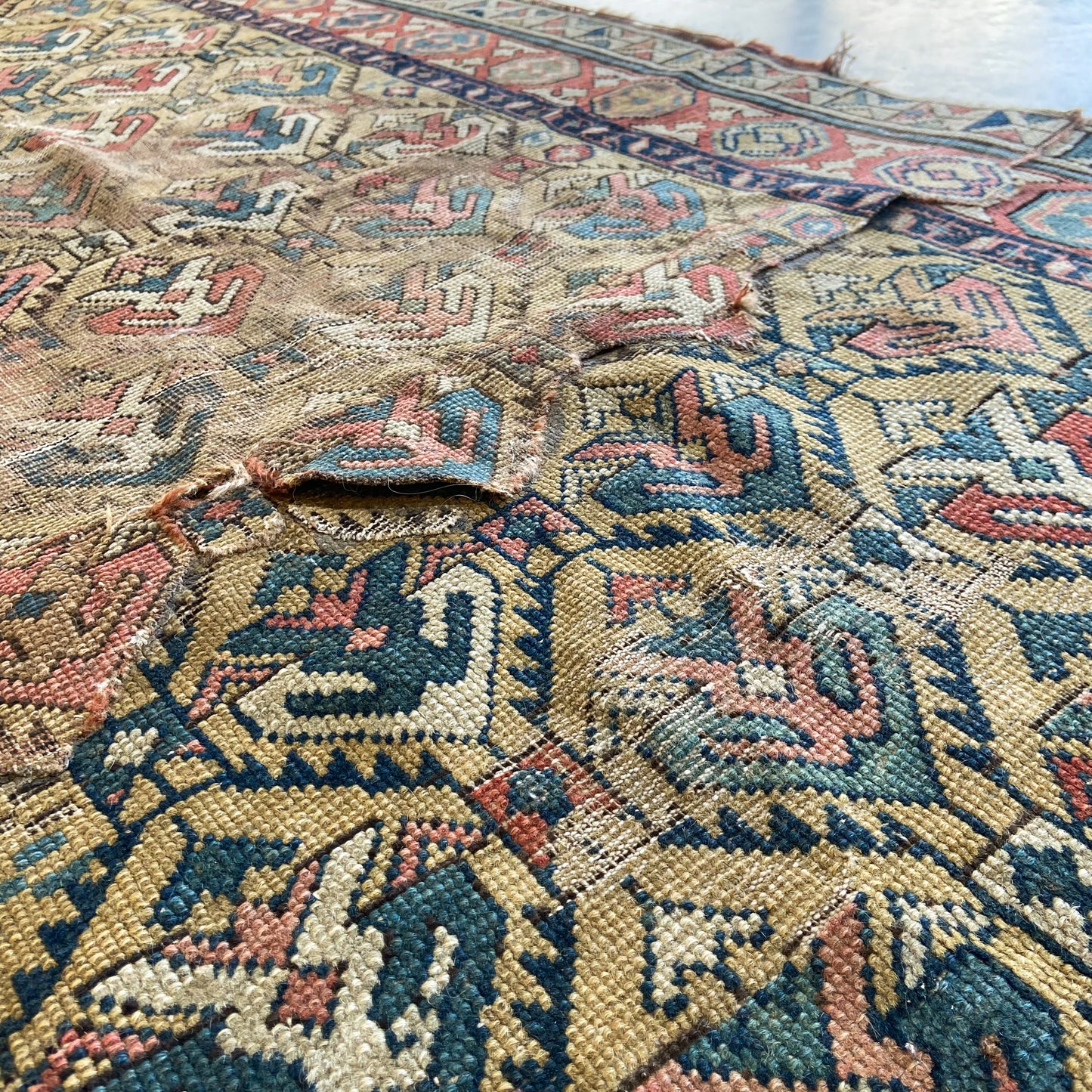 Early Caucasian Antique Runner #R1144 - 3'6" x 9'10"