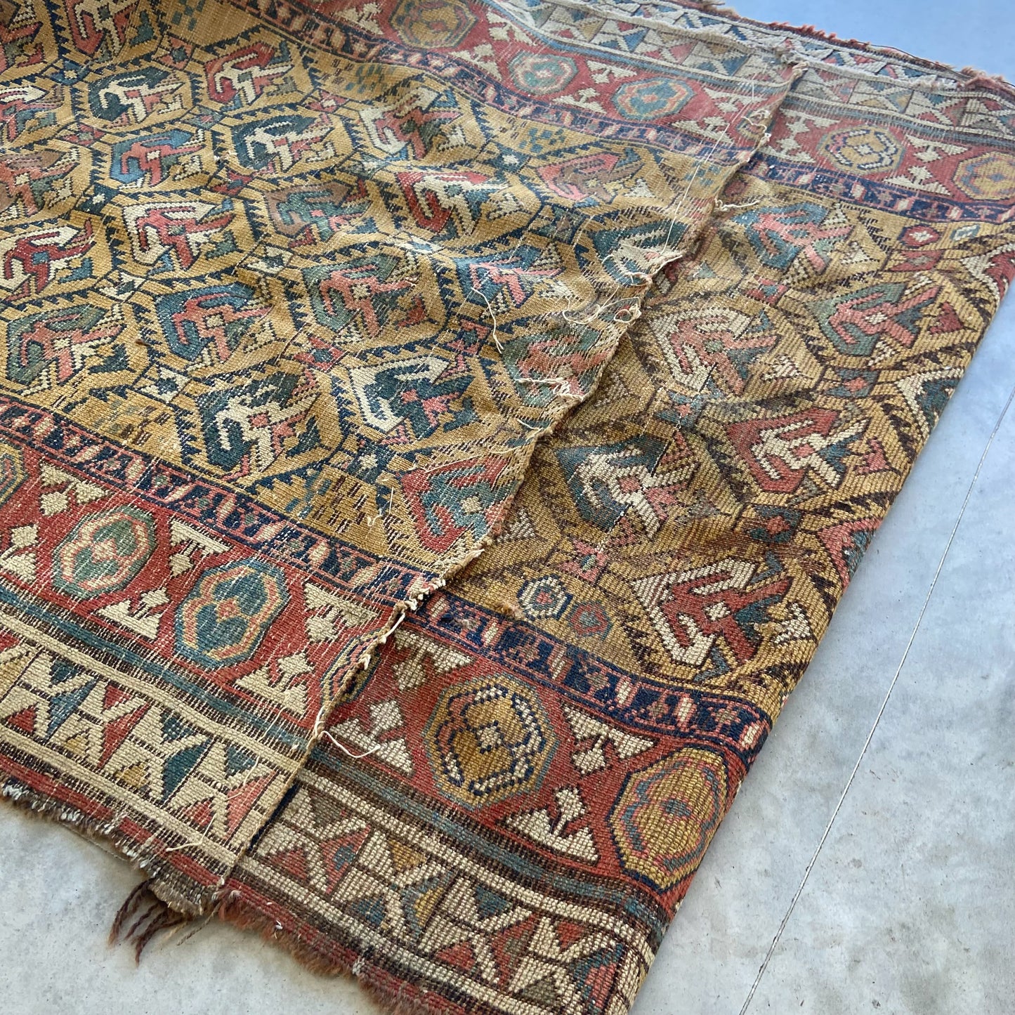 Early Caucasian Antique Runner #R1144 - 3'6" x 9'10"