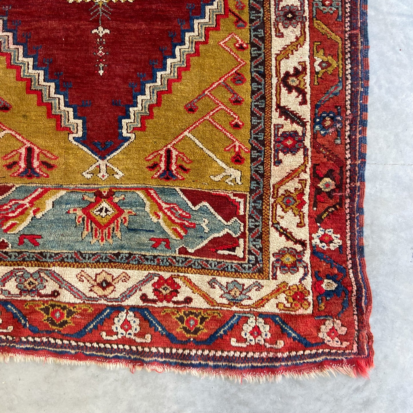 Collectible Antique Anatolian Prayer Accent Rug #R1146 - 4'2" x 5'8"